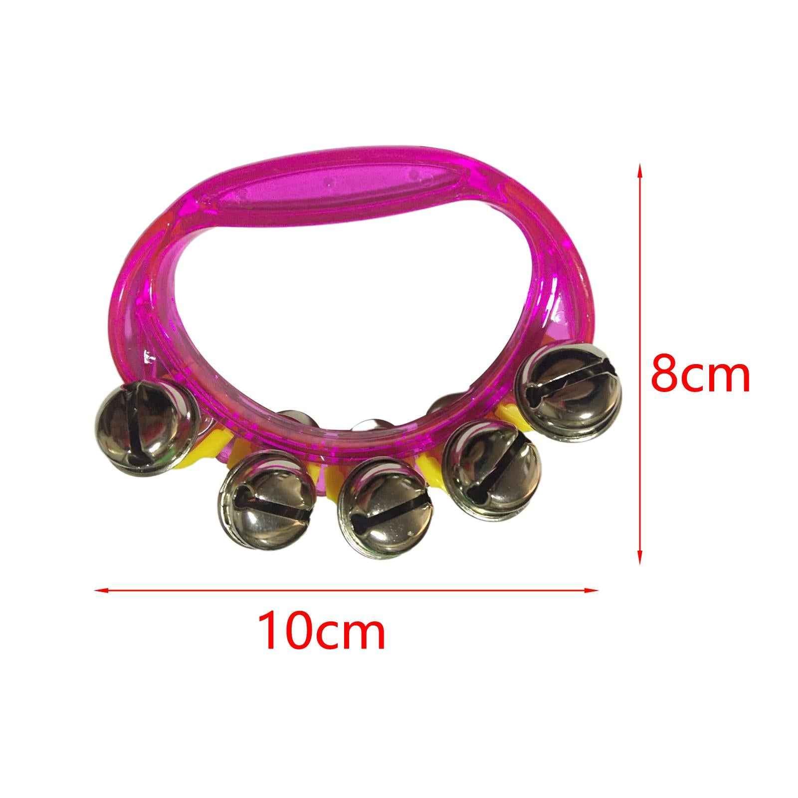 Mini Percussion Tambourines Shaking Rattle for Family Kids Kindergarten Pink