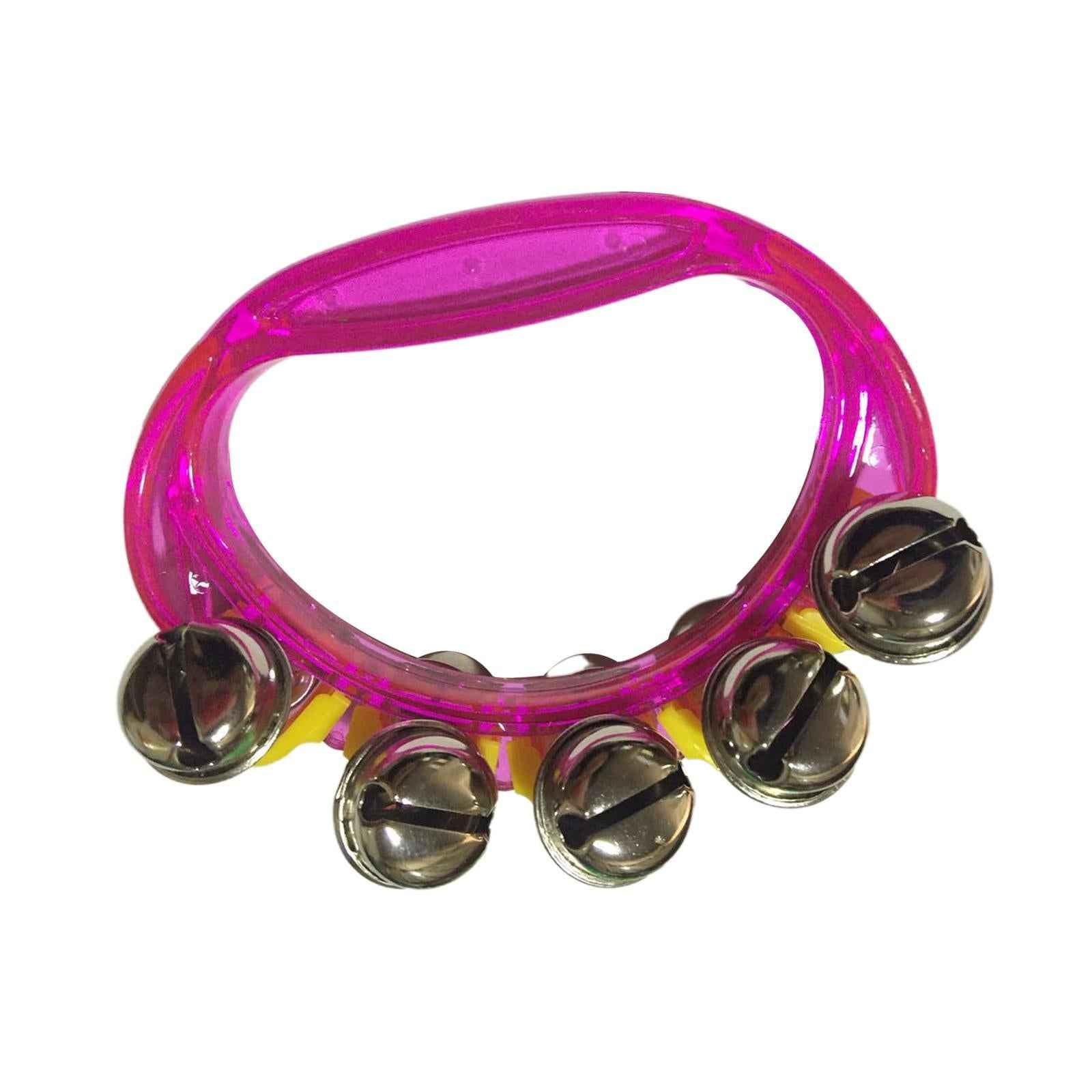 Mini Percussion Tambourines Shaking Rattle for Family Kids Kindergarten Pink