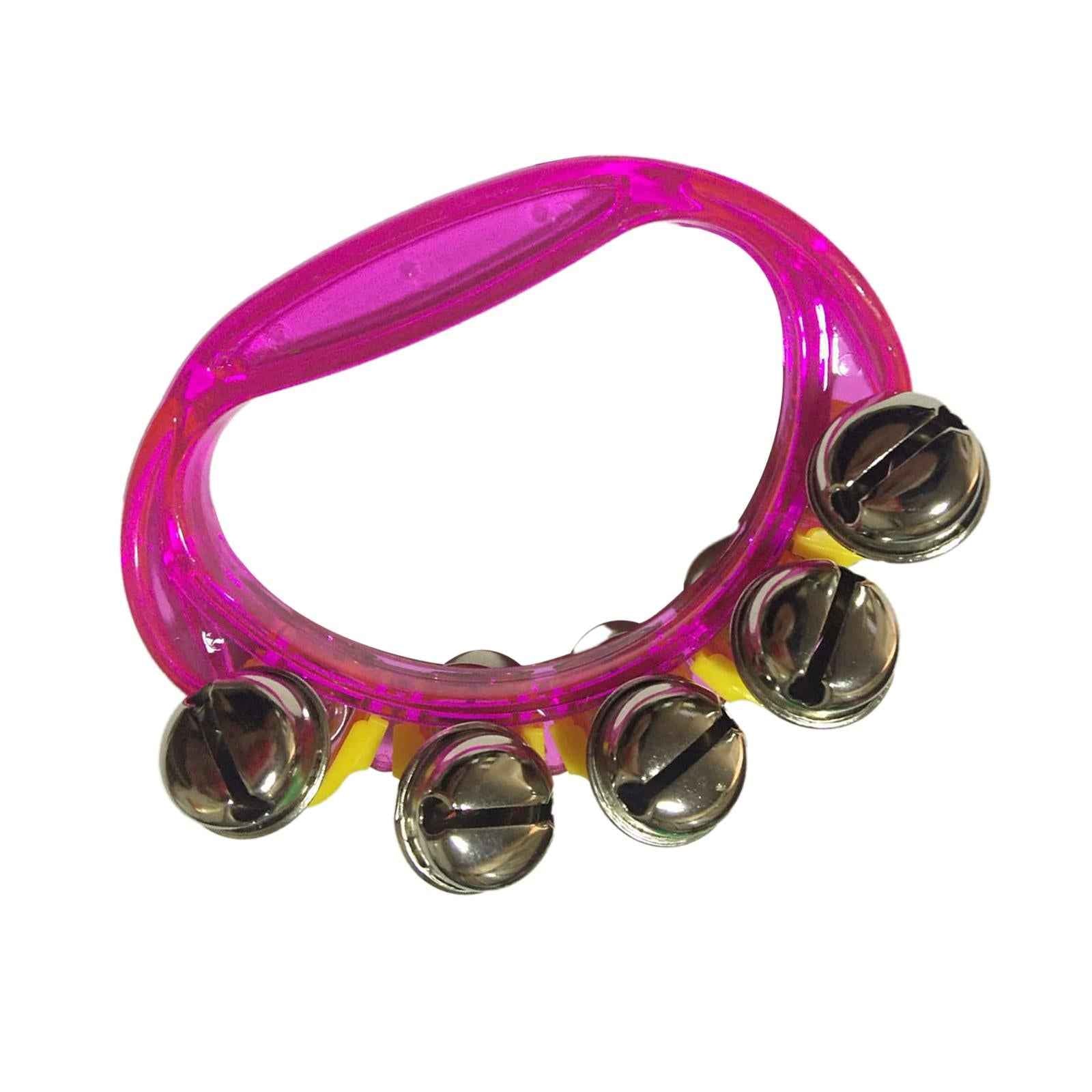 Mini Percussion Tambourines Shaking Rattle for Family Kids Kindergarten Pink