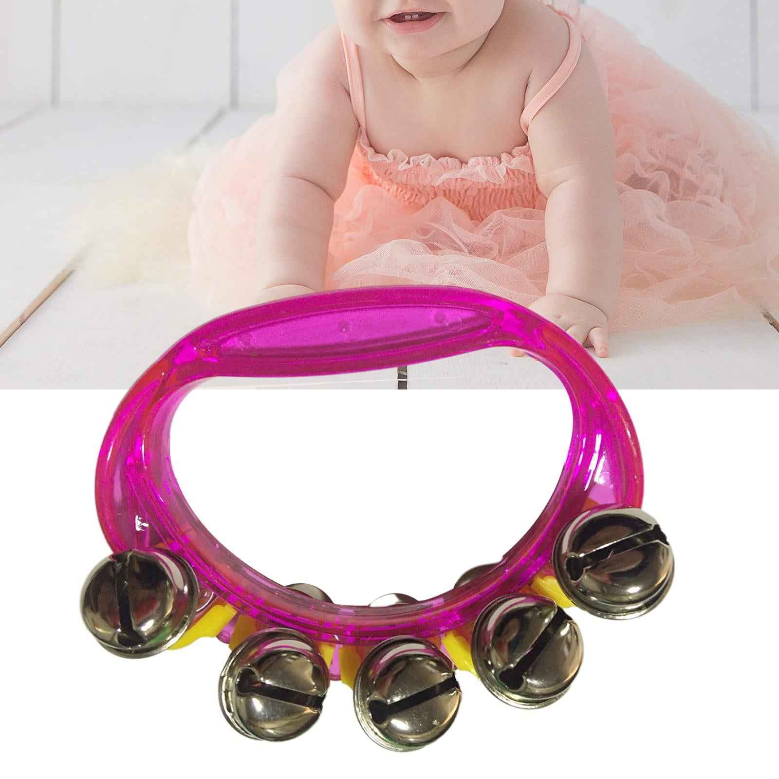 Mini Percussion Tambourines Shaking Rattle for Family Kids Kindergarten Pink