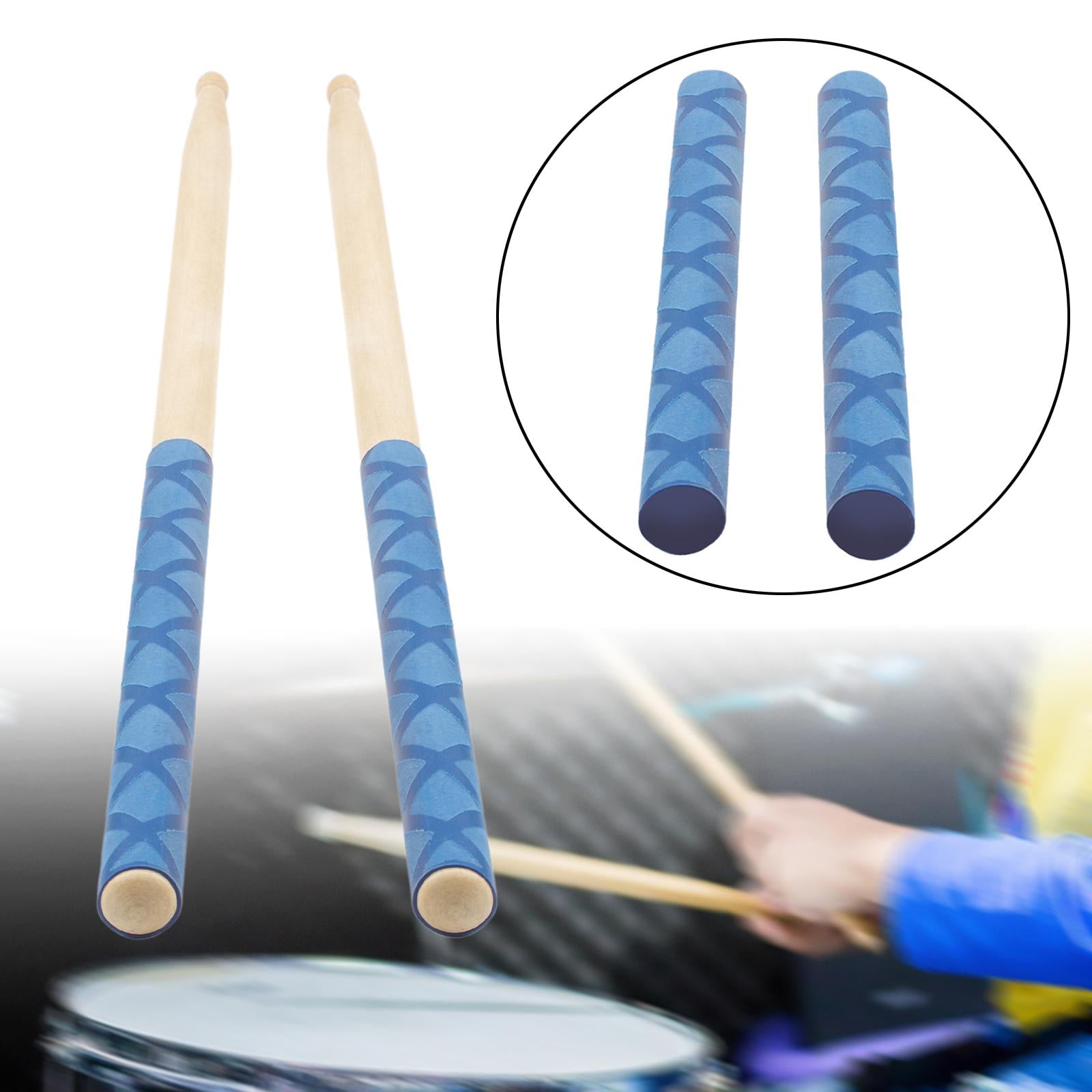 2 Pieces Drumstick Grips Non Slip Drumstick Wrap for Beginners Children Kids Blue