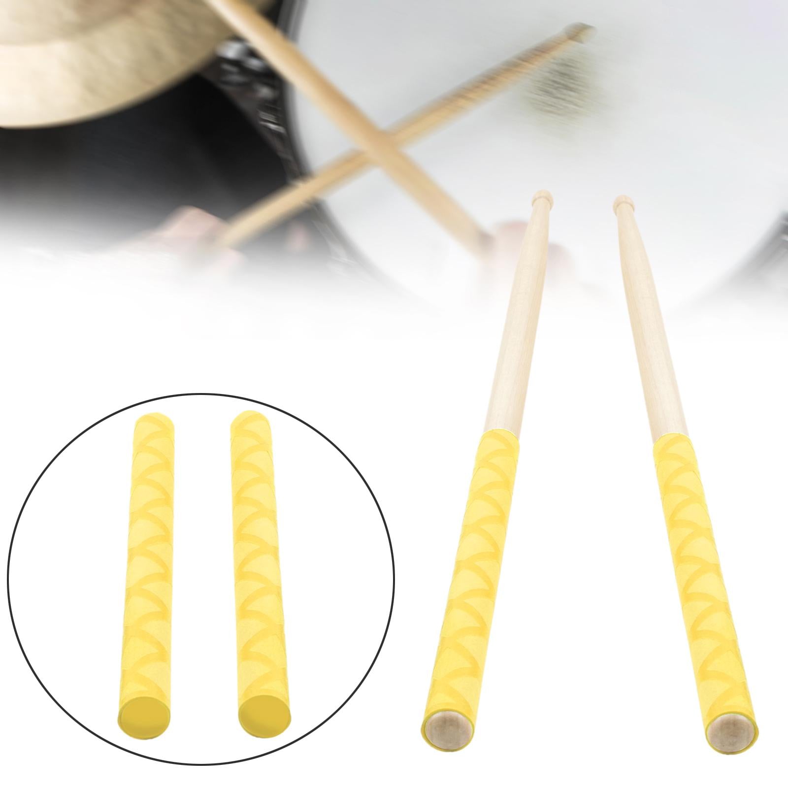 2 Pieces Drumstick Grips Non Slip Drumstick Wrap for Beginners Children Kids Yellow