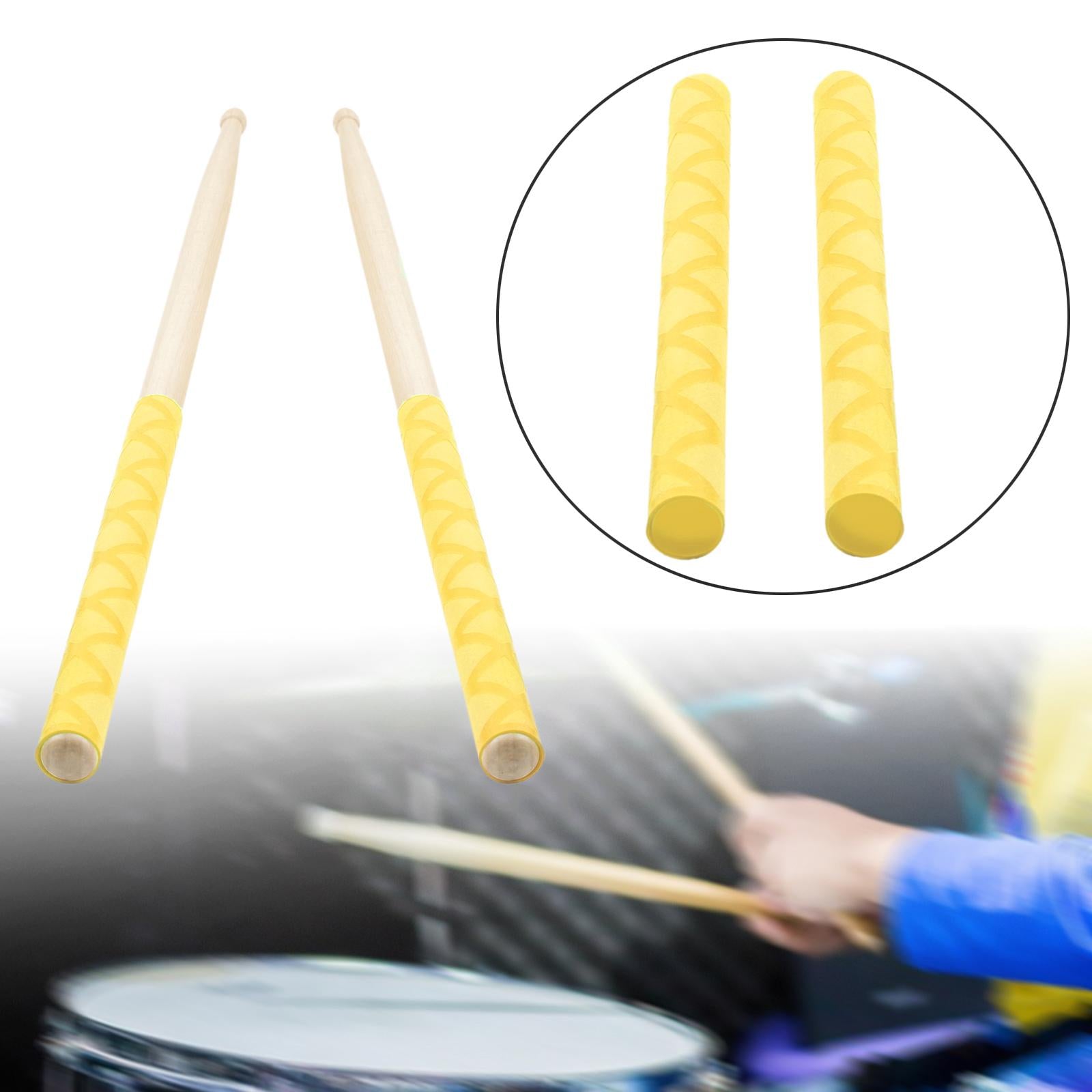 2 Pieces Drumstick Grips Non Slip Drumstick Wrap for Beginners Children Kids Yellow