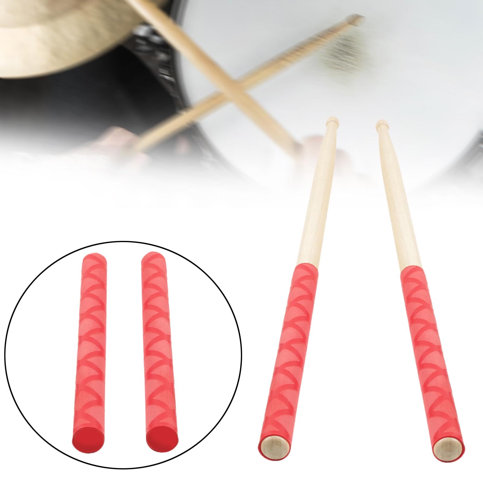 2 Pieces Drumstick Grips Non Slip Drumstick Wrap for Beginners Children Kids Red