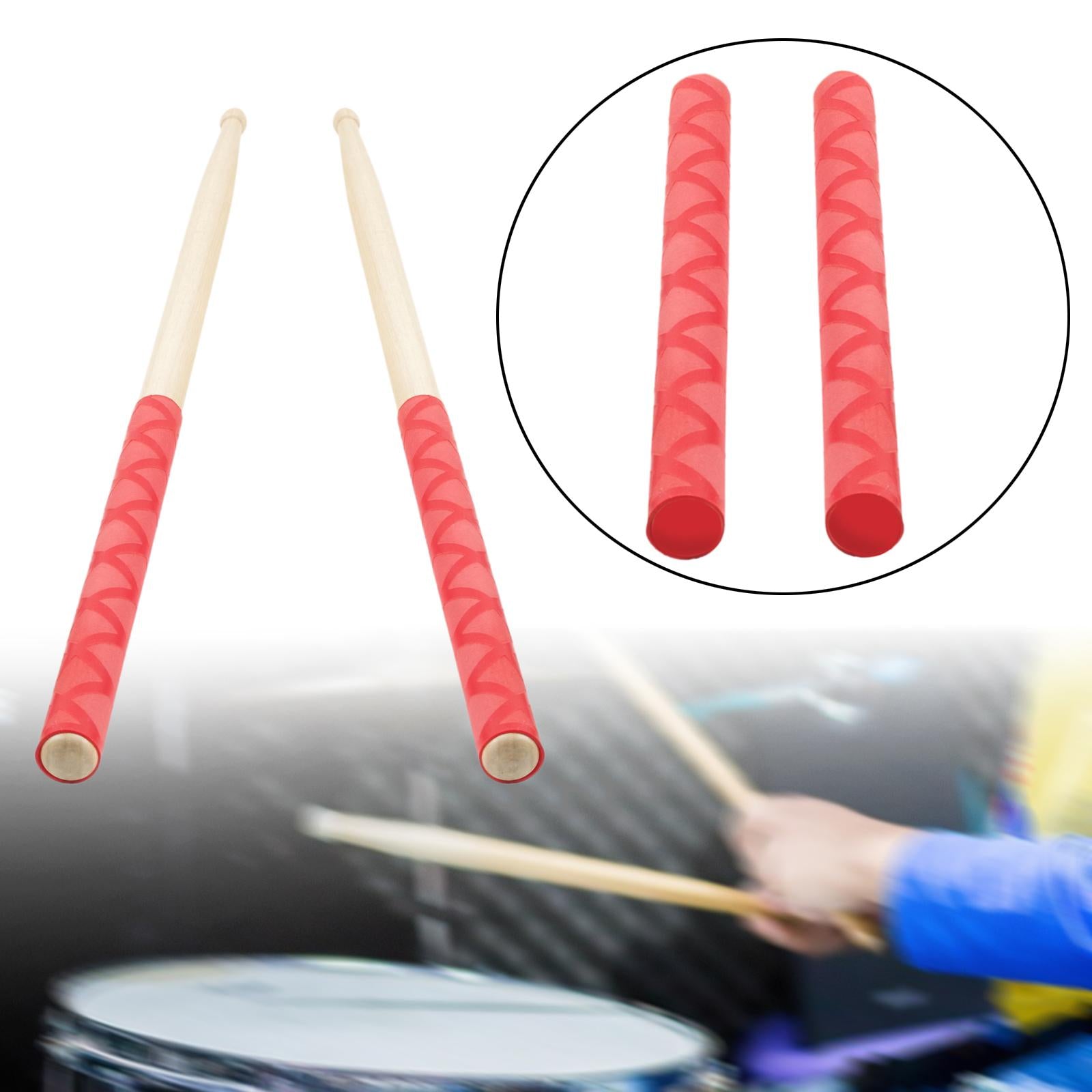 2 Pieces Drumstick Grips Non Slip Drumstick Wrap for Beginners Children Kids Red