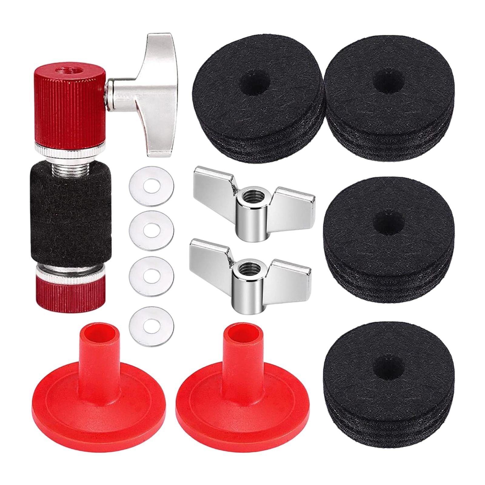 13Pcs Cymbal Replacement Accessories with Wing Nuts Durable Cymbal Felt Kits 13pcs Red