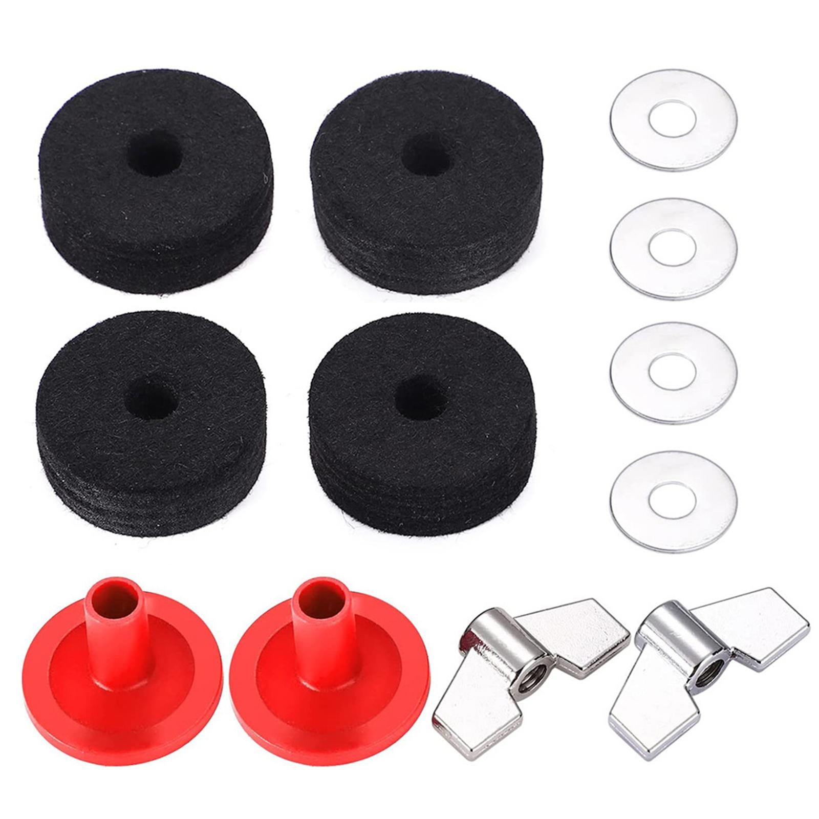 13Pcs Cymbal Replacement Accessories with Wing Nuts Durable Cymbal Felt Kits 13pcs Red