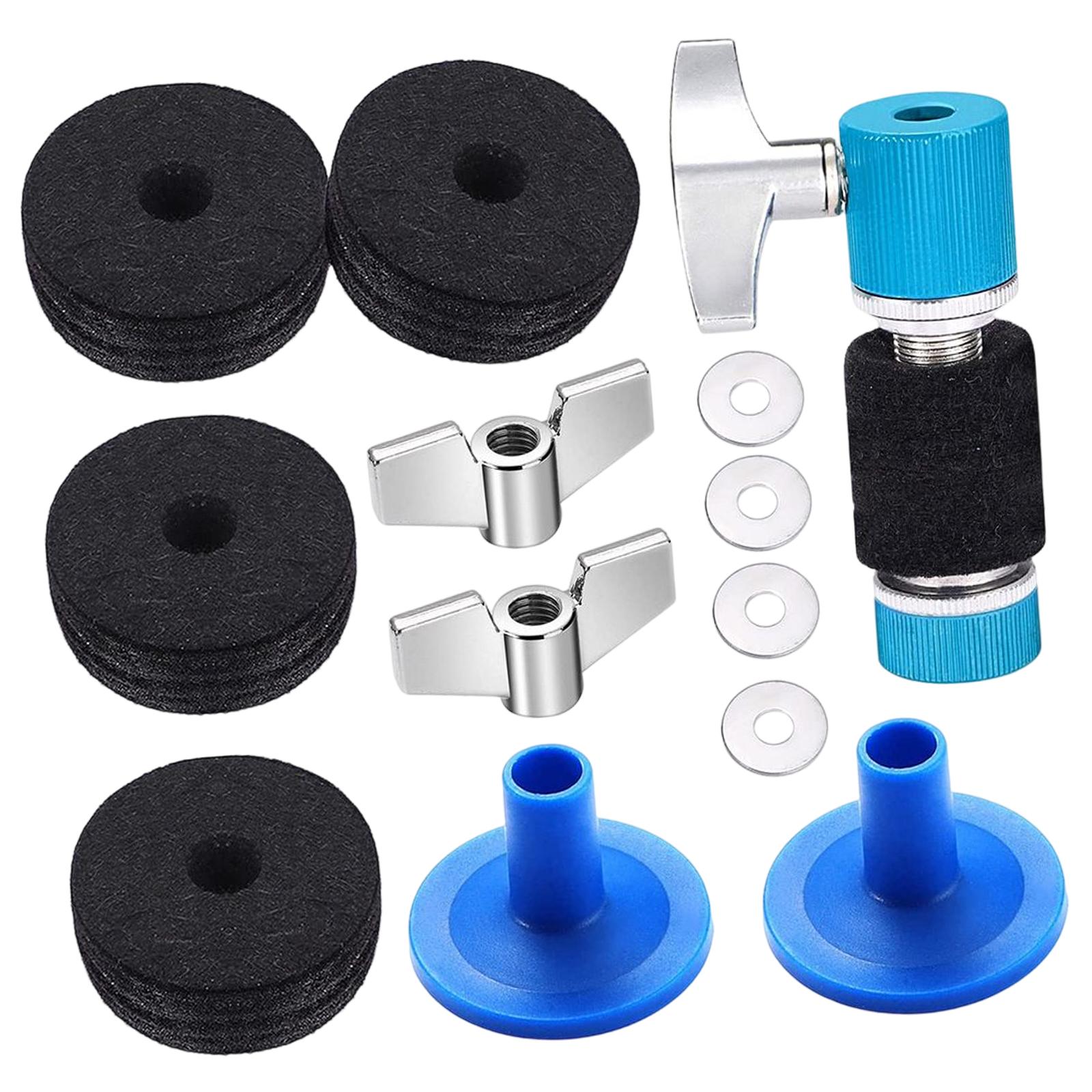 13Pcs Cymbal Replacement Accessories with Wing Nuts Durable Cymbal Felt Kits 13pcs Blue