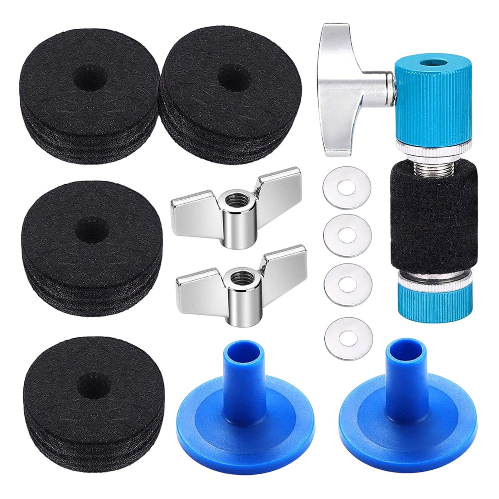 13Pcs Cymbal Replacement Accessories with Wing Nuts Durable Cymbal Felt Kits 13pcs Blue