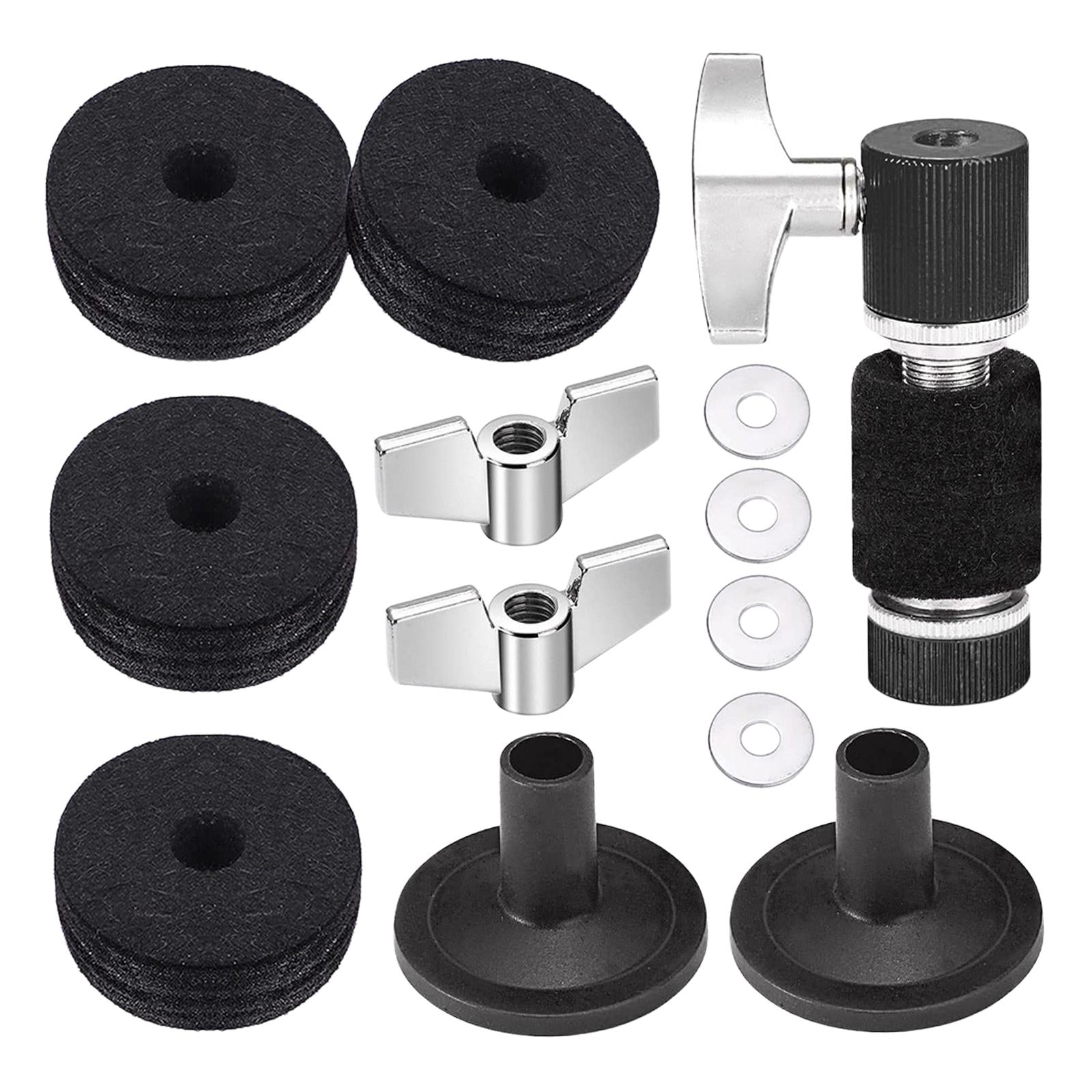 13Pcs Cymbal Replacement Accessories with Wing Nuts Durable Cymbal Felt Kits 13pcs Black