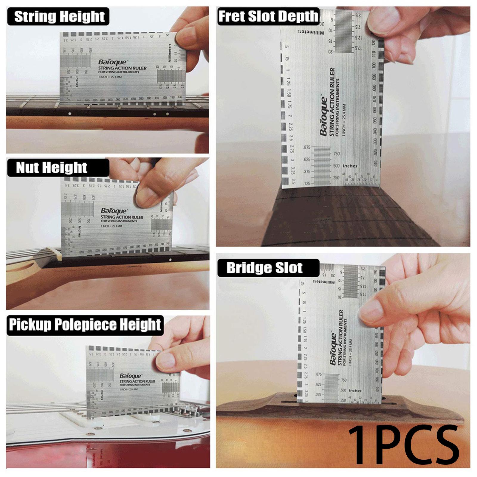 String Action Ruler Gauge Tool Guitar Luthier Tool for Banjo Acoustic Guitar