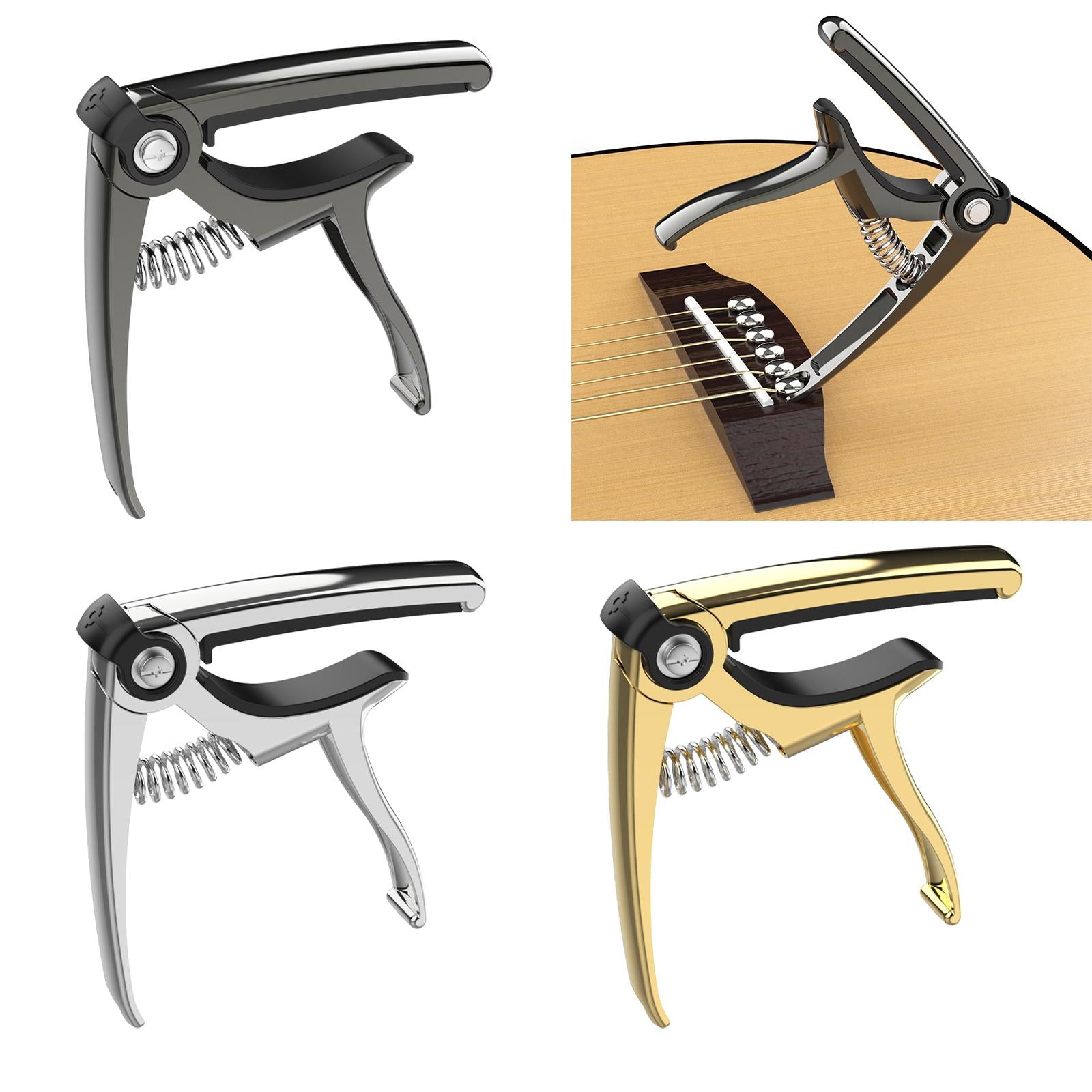 Guitar Capo Universal Guitar Capo Tuner Clip for Bass Mandolin Ukulele black