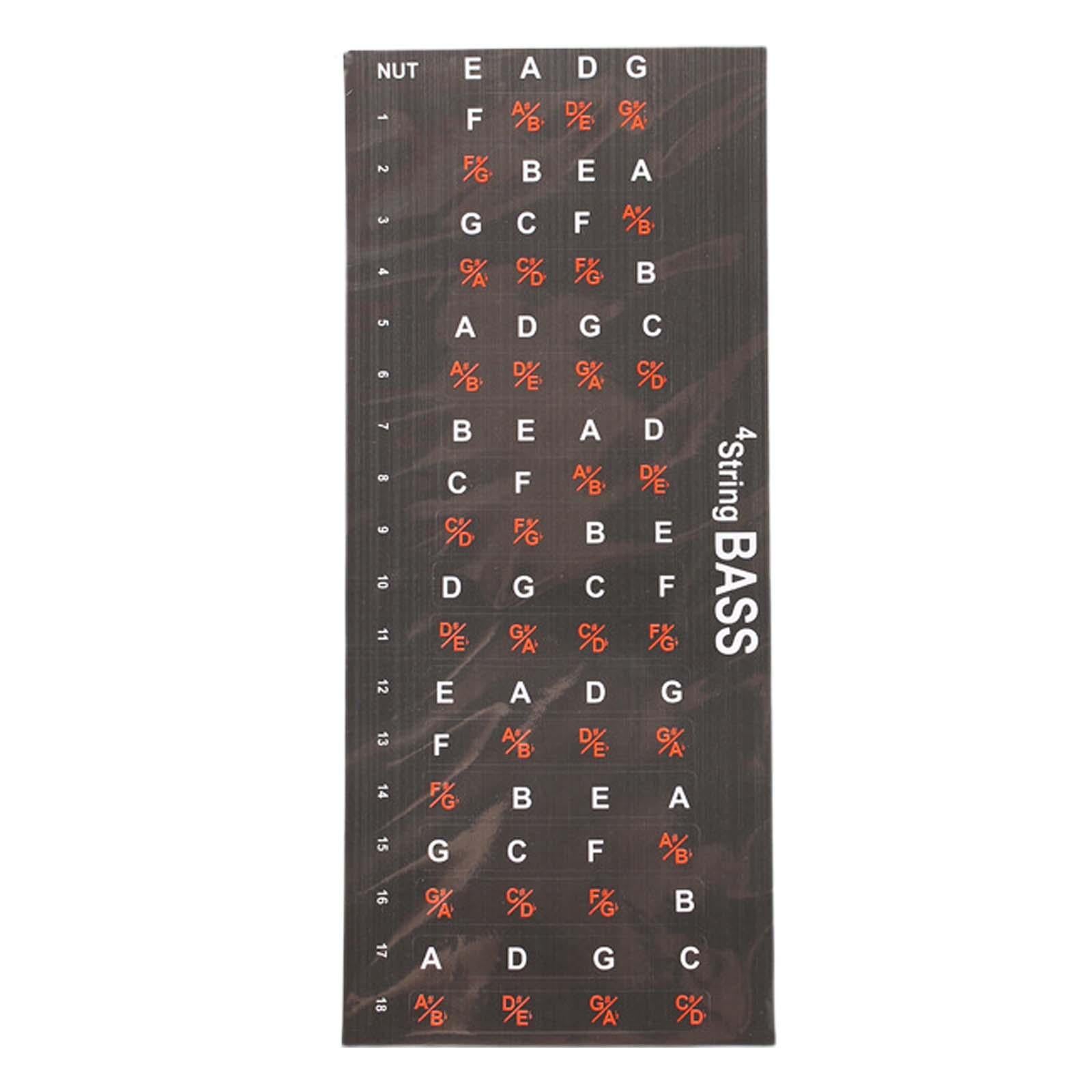Guitar Fretboard Note Decal Bass Scales Sticker for Show Learner Performance 4string