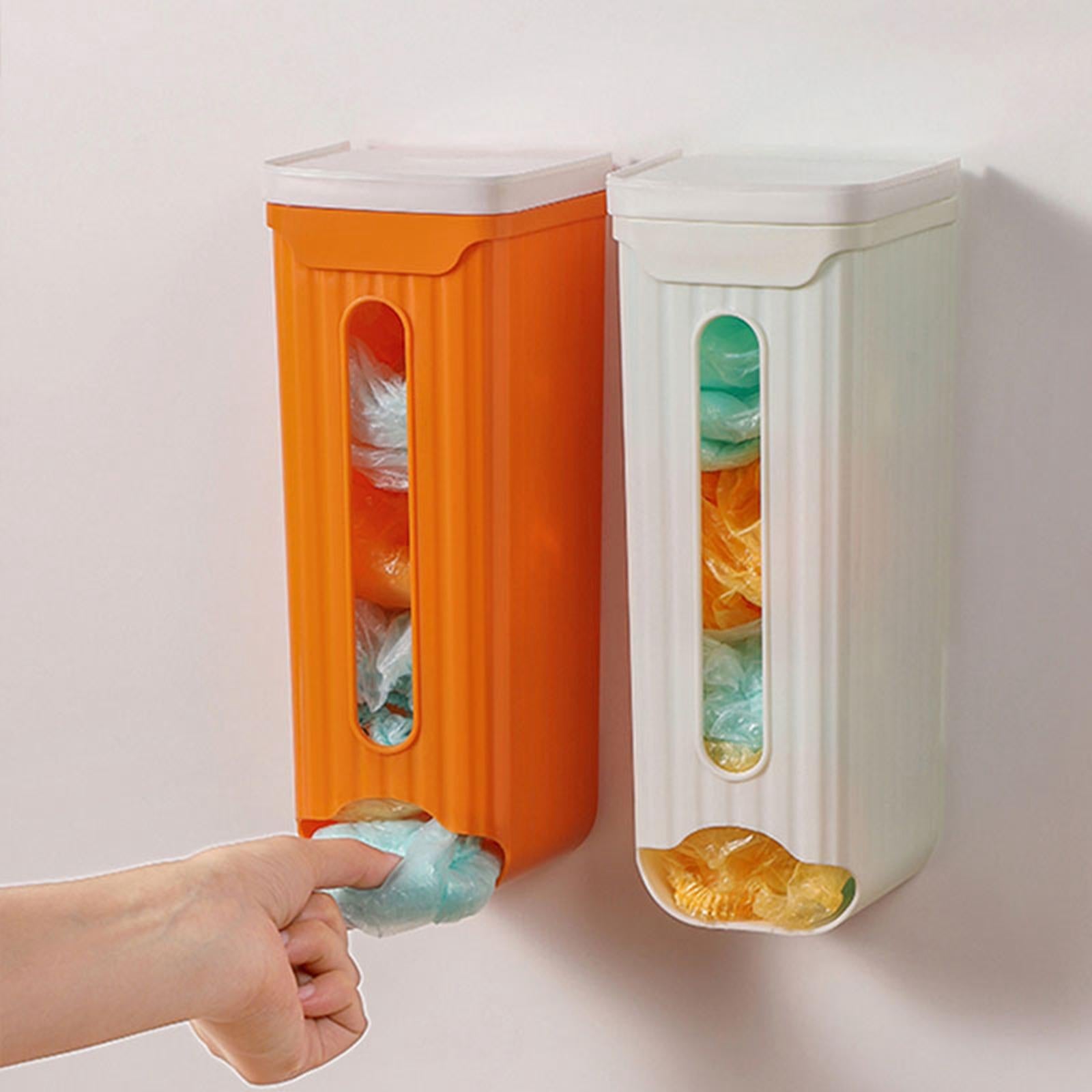 Grocery Bag Organizer Grocery Bag Dispenser for Restaurant Cabinet Household Orange