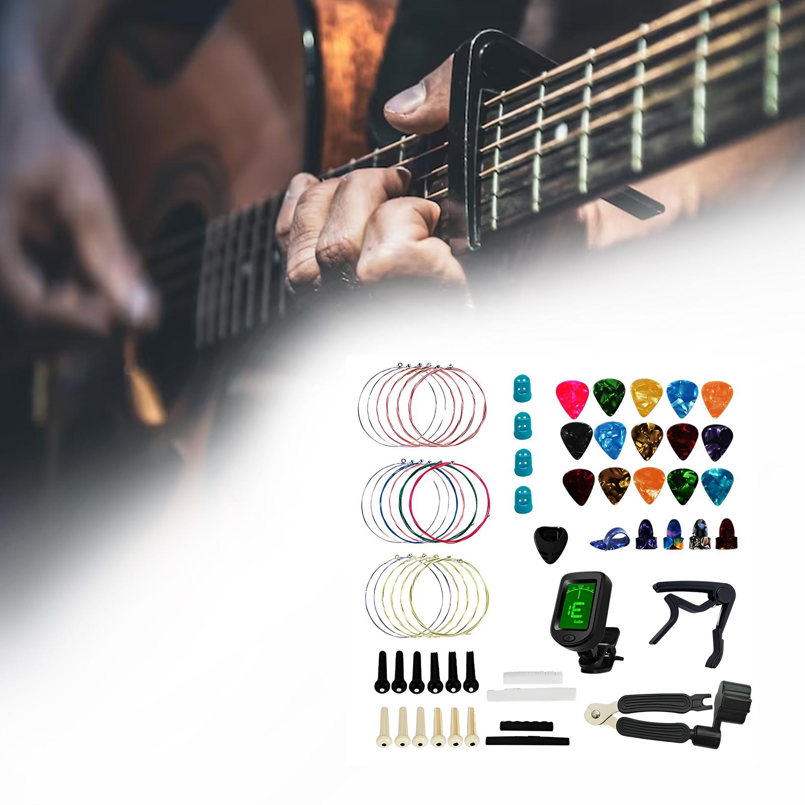 48 Pieces Guitar Accessories Kit Repair Tools Acoustic Guitar Changing Tool