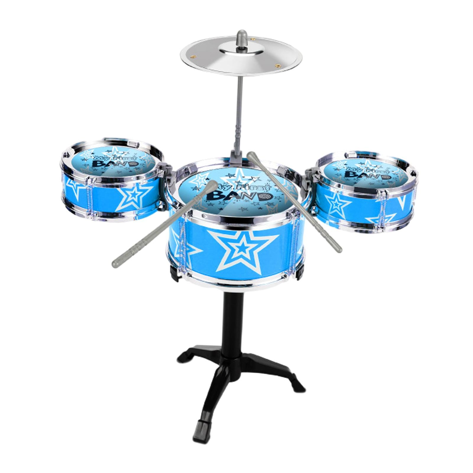 Kids Drum Set Educational Developmental Playset Portable for Girls Kids Boys Blue