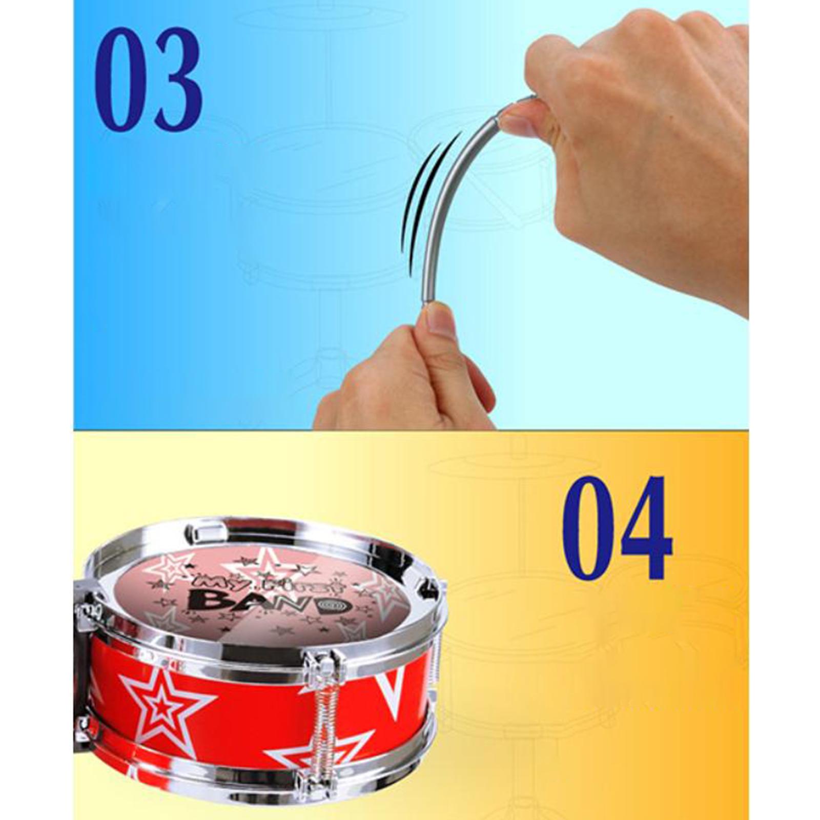 Kids Drum Set Educational Developmental Playset Portable for Girls Kids Boys Red