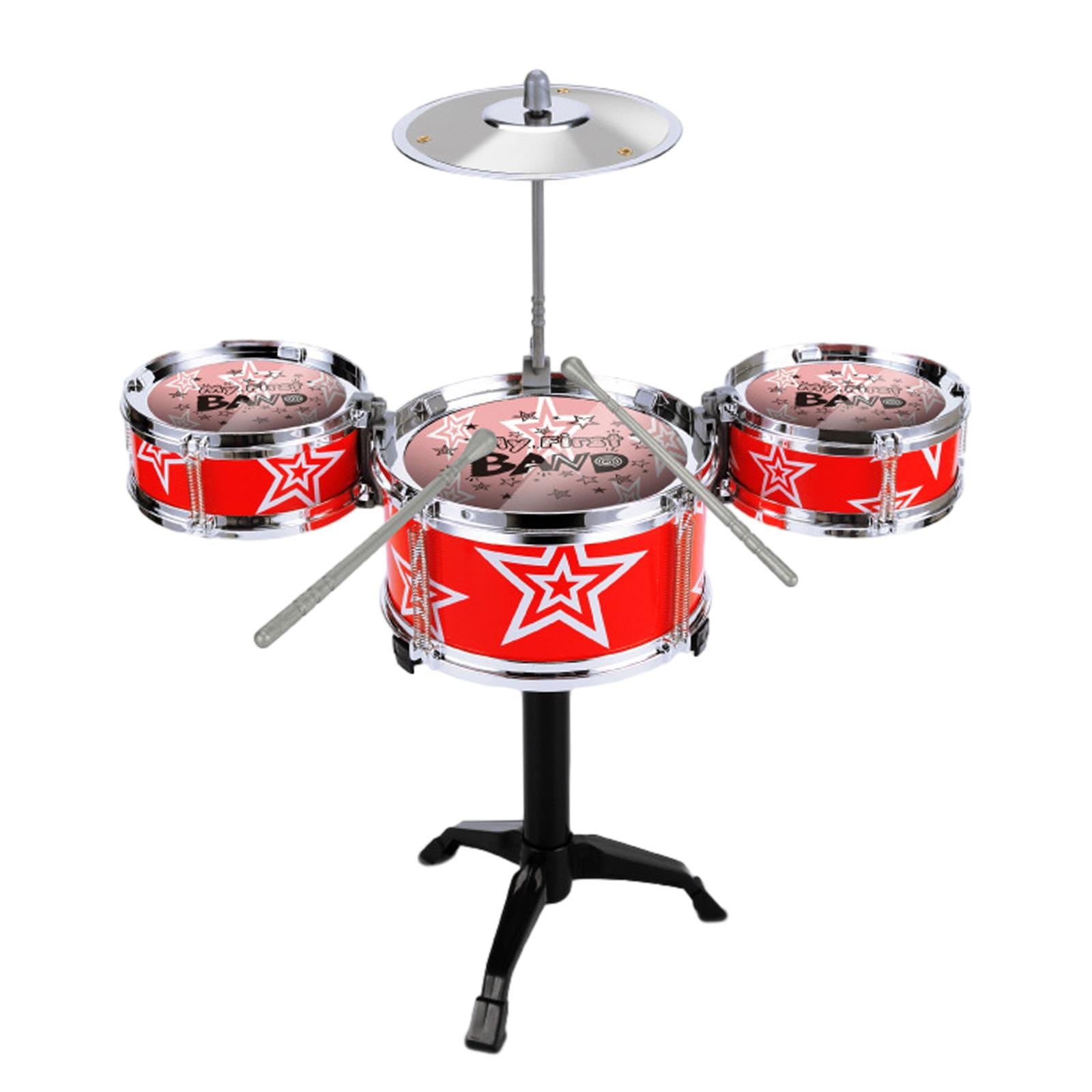 Kids Drum Set Educational Developmental Playset Portable for Girls Kids Boys Red