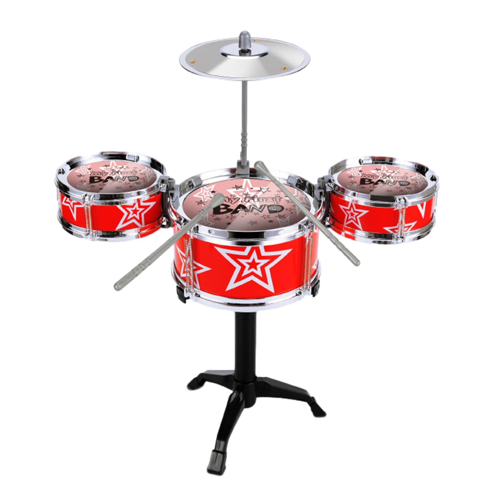 Kids Drum Set Educational Developmental Playset Portable for Girls Kids Boys Red