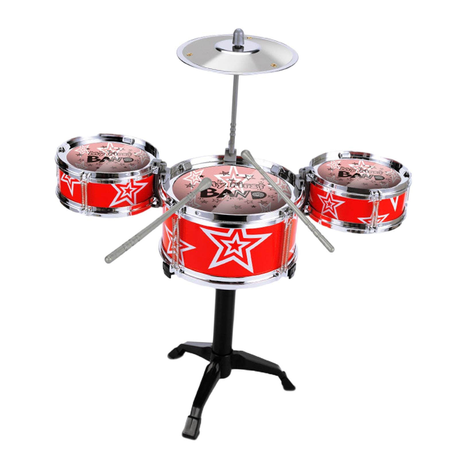 Kids Drum Set Educational Developmental Playset Portable for Girls Kids Boys Red