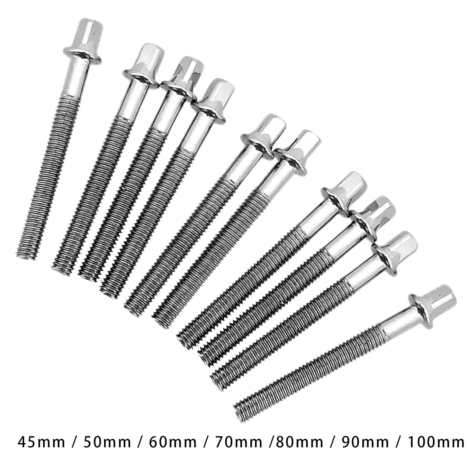 10 Pieces Metal Drum Tight Screw Durable Drums Accessories Percussion Mounts 6mmx45mm