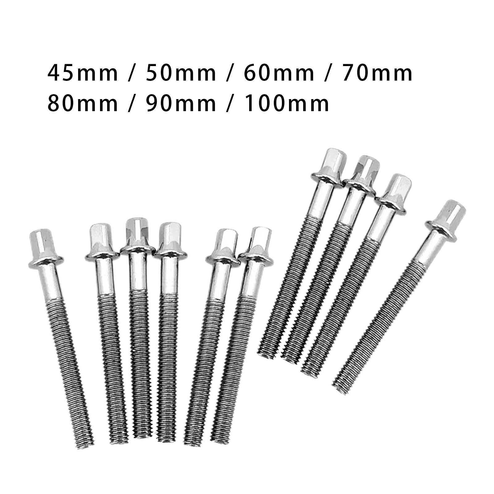 10 Pieces Metal Drum Tight Screw Durable Drums Accessories Percussion Mounts 6mmx45mm