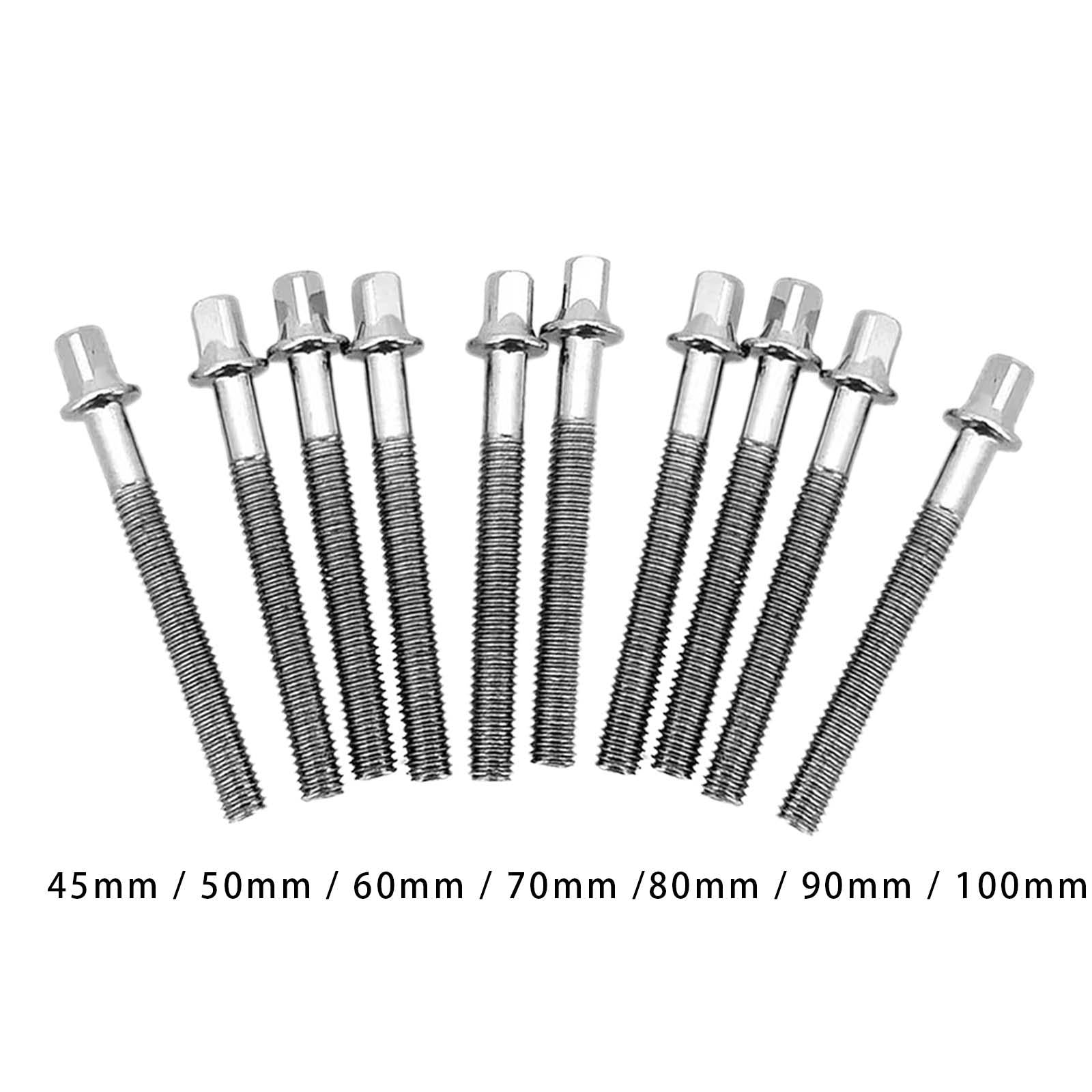 10 Pieces Metal Drum Tight Screw Durable Drums Accessories Percussion Mounts 6mmx45mm