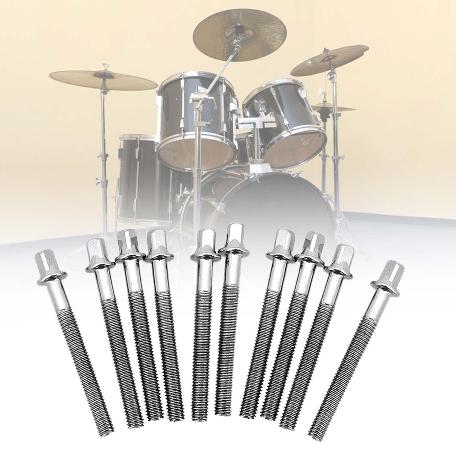 10 Pieces Metal Drum Tight Screw Durable Drums Accessories Percussion Mounts 6mmx50mm