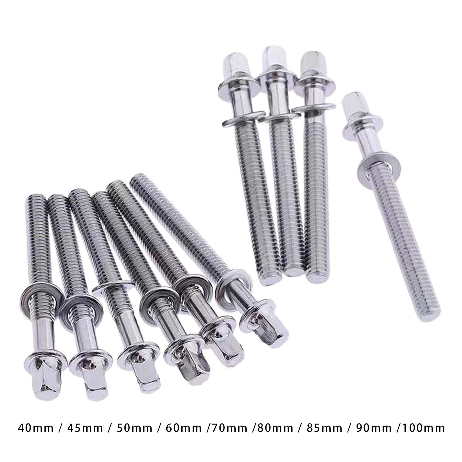 10Pcs Drum Tight Screw Durable Drum Tension Rods for Repair Parts Drum Snare 5mmx40mm