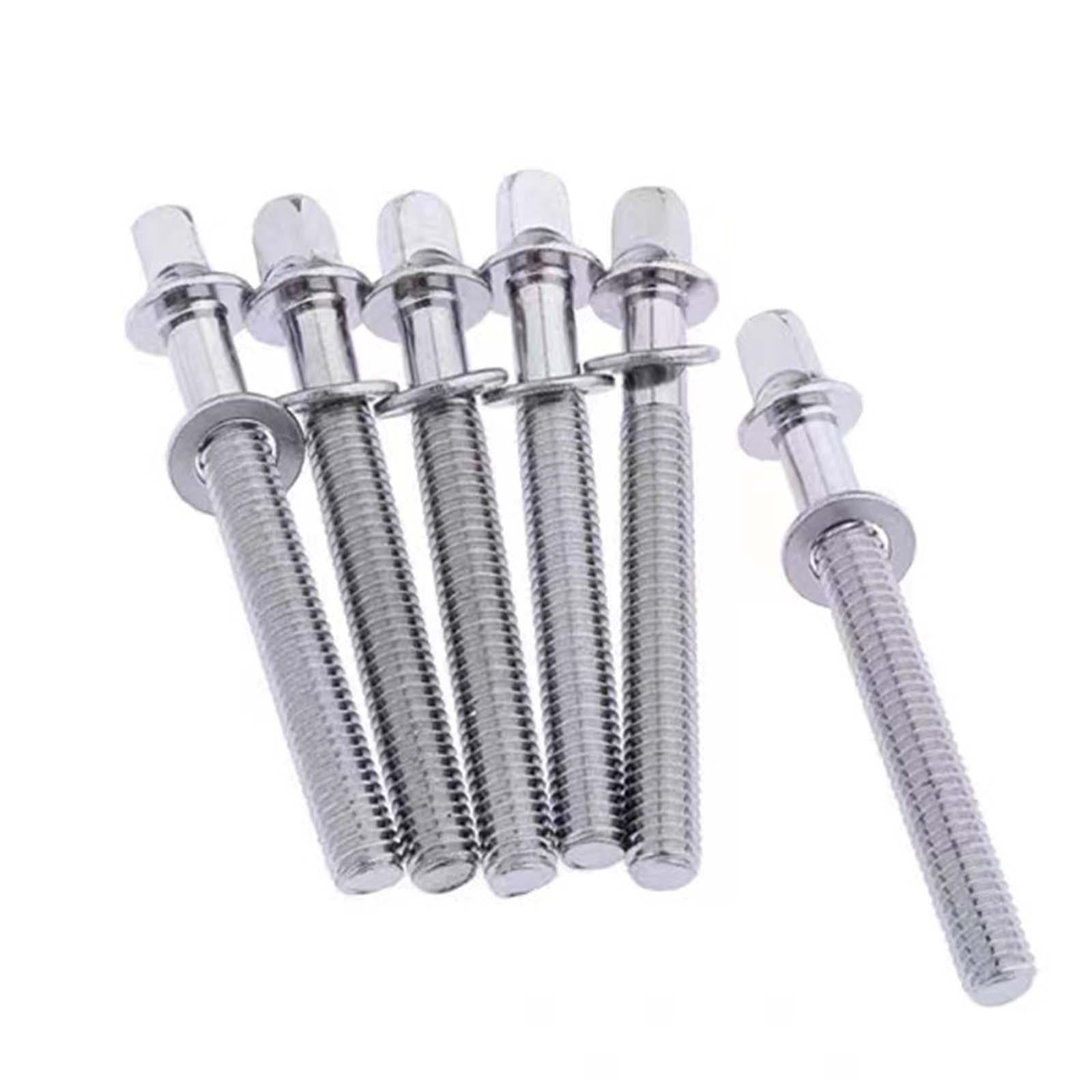 10Pcs Drum Tight Screw Durable Drum Tension Rods for Repair Parts Drum Snare 5mmx40mm