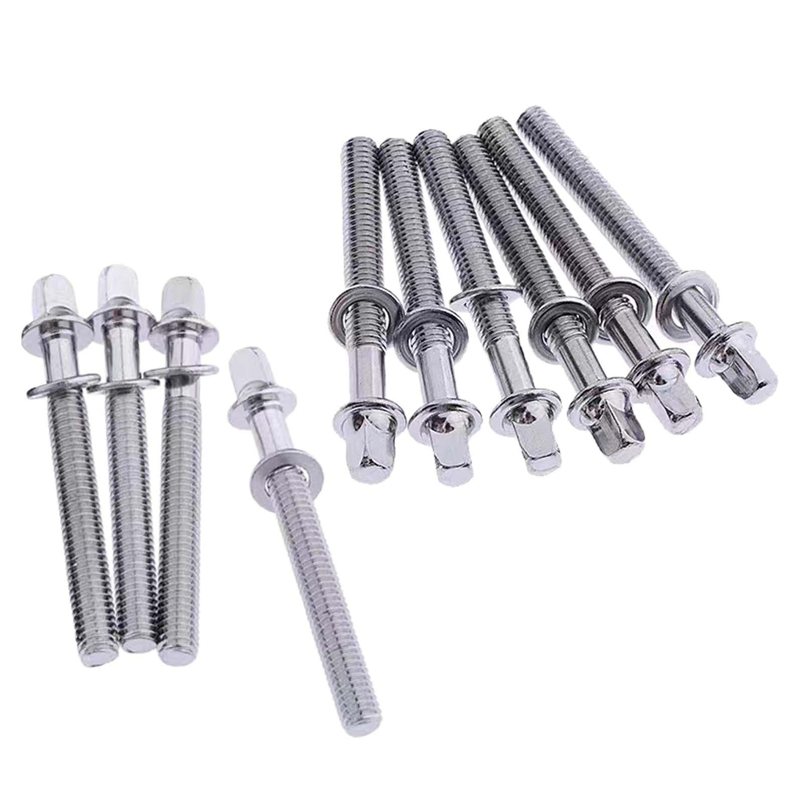 10Pcs Drum Tight Screw Durable Drum Tension Rods for Repair Parts Drum Snare 5mmx40mm