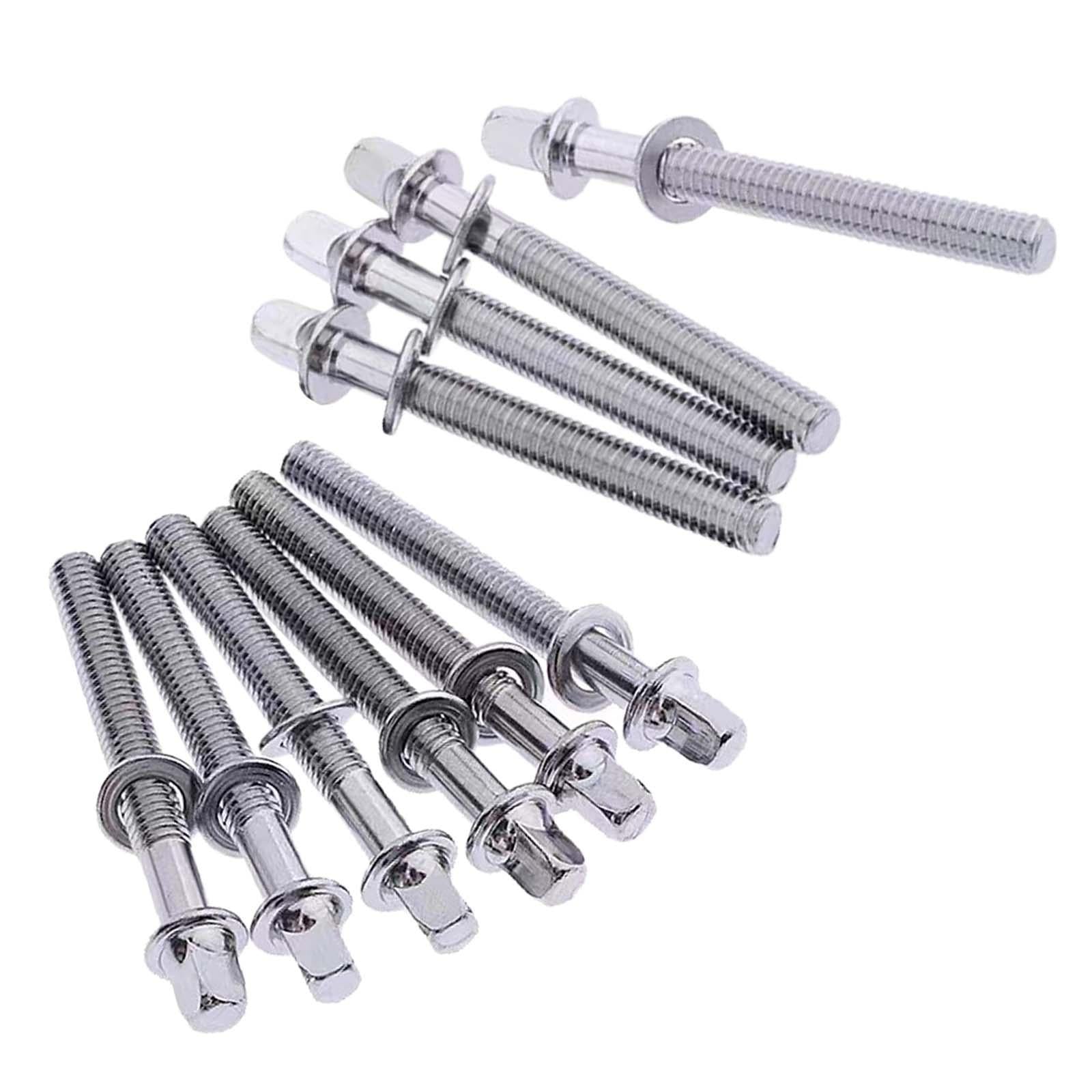 10Pcs Drum Tight Screw Durable Drum Tension Rods for Repair Parts Drum Snare 5mmx45mm