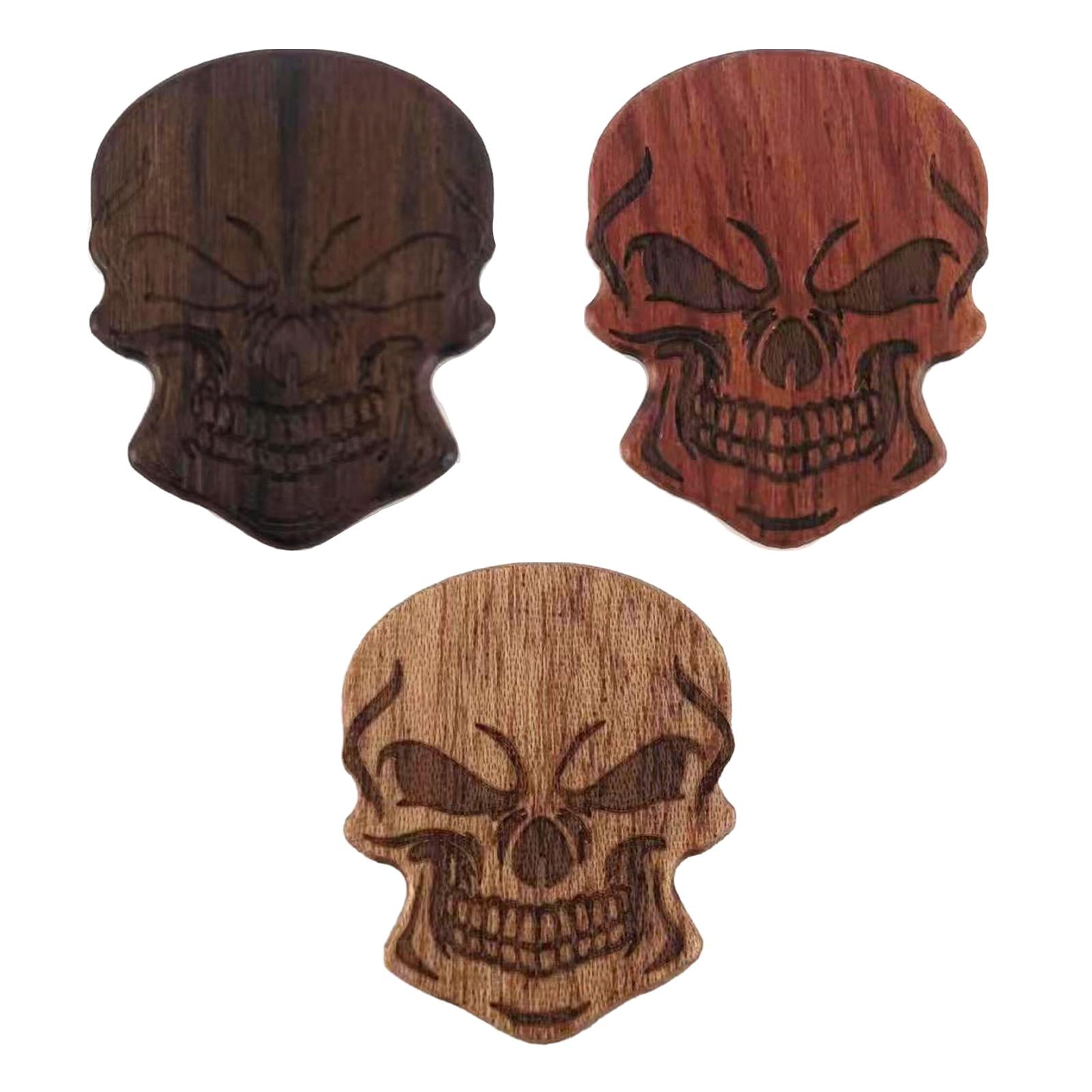 Guitar Picks Unique Skull Shaped Warm Tones for Acoustic Guitar Ukulele Parts Light Brown