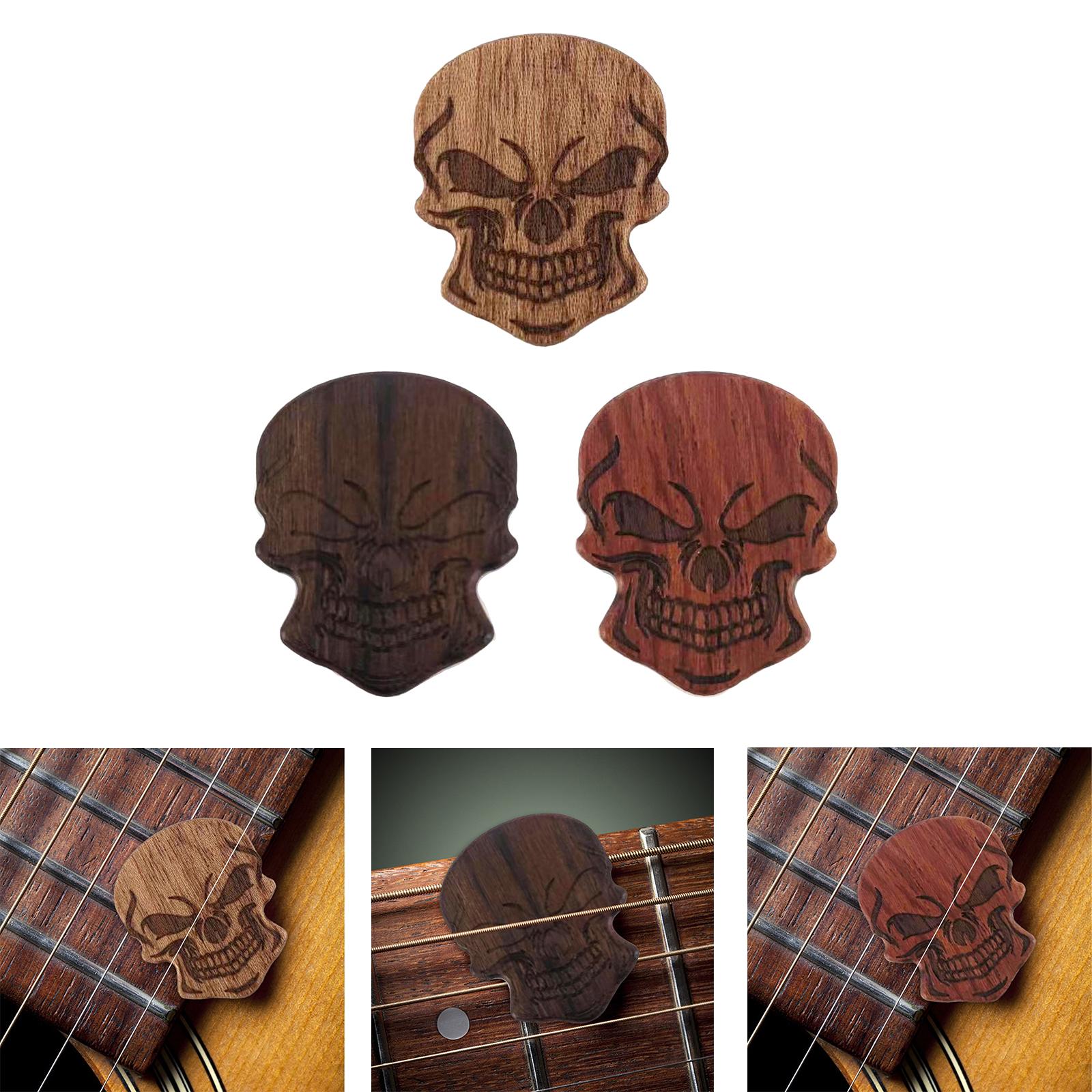 Guitar Picks Unique Skull Shaped Warm Tones for Acoustic Guitar Ukulele Parts Light Brown