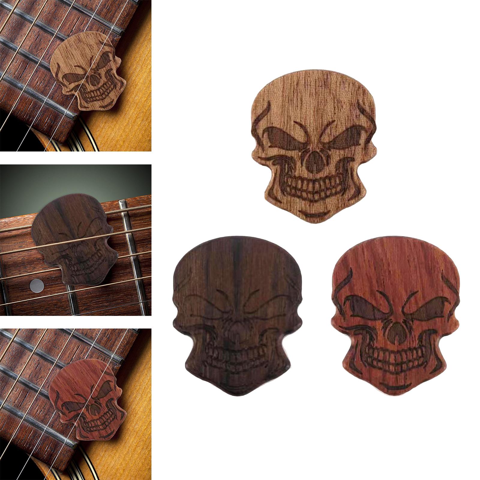 Guitar Picks Unique Skull Shaped Warm Tones for Acoustic Guitar Ukulele Parts Light Brown