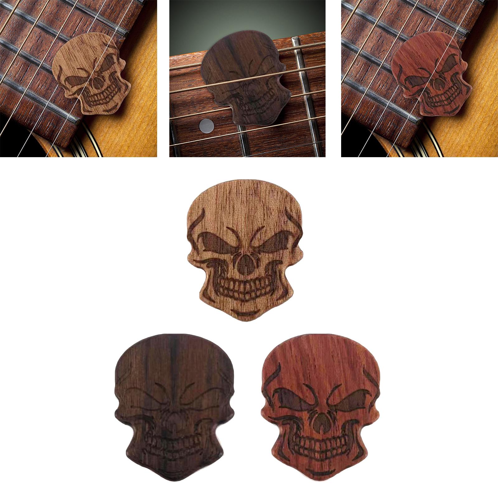 Guitar Picks Unique Skull Shaped Warm Tones for Acoustic Guitar Ukulele Parts Light Brown