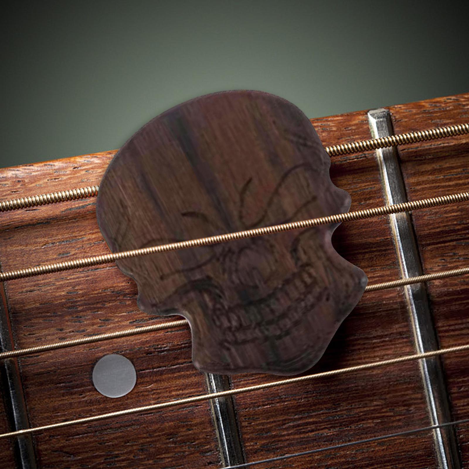 Guitar Picks Unique Skull Shaped Warm Tones for Acoustic Guitar Ukulele Parts Dark Brown