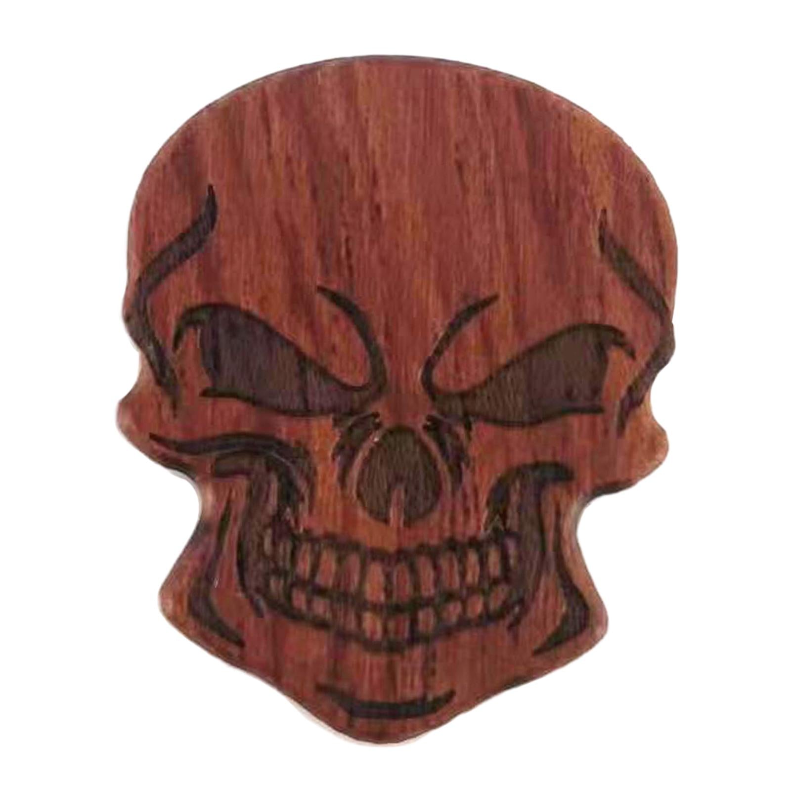 Guitar Picks Unique Skull Shaped Warm Tones for Acoustic Guitar Ukulele Parts Red Brown