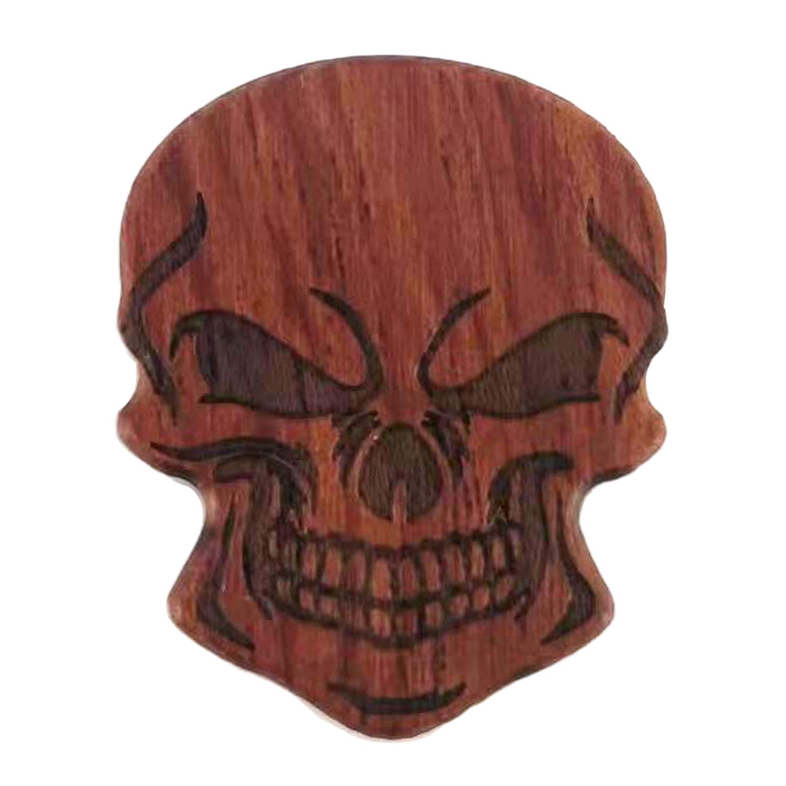 Guitar Picks Unique Skull Shaped Warm Tones for Acoustic Guitar Ukulele Parts Red Brown