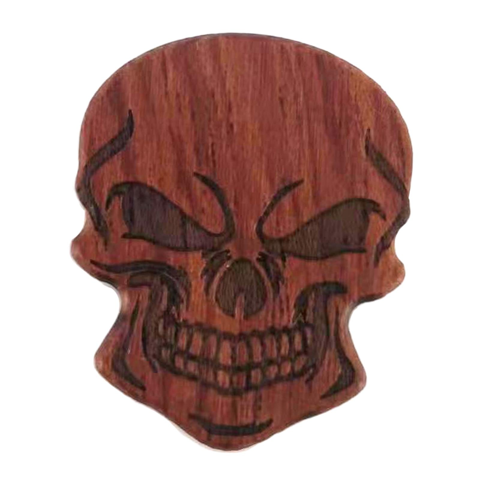 Guitar Picks Unique Skull Shaped Warm Tones for Acoustic Guitar Ukulele Parts Red Brown