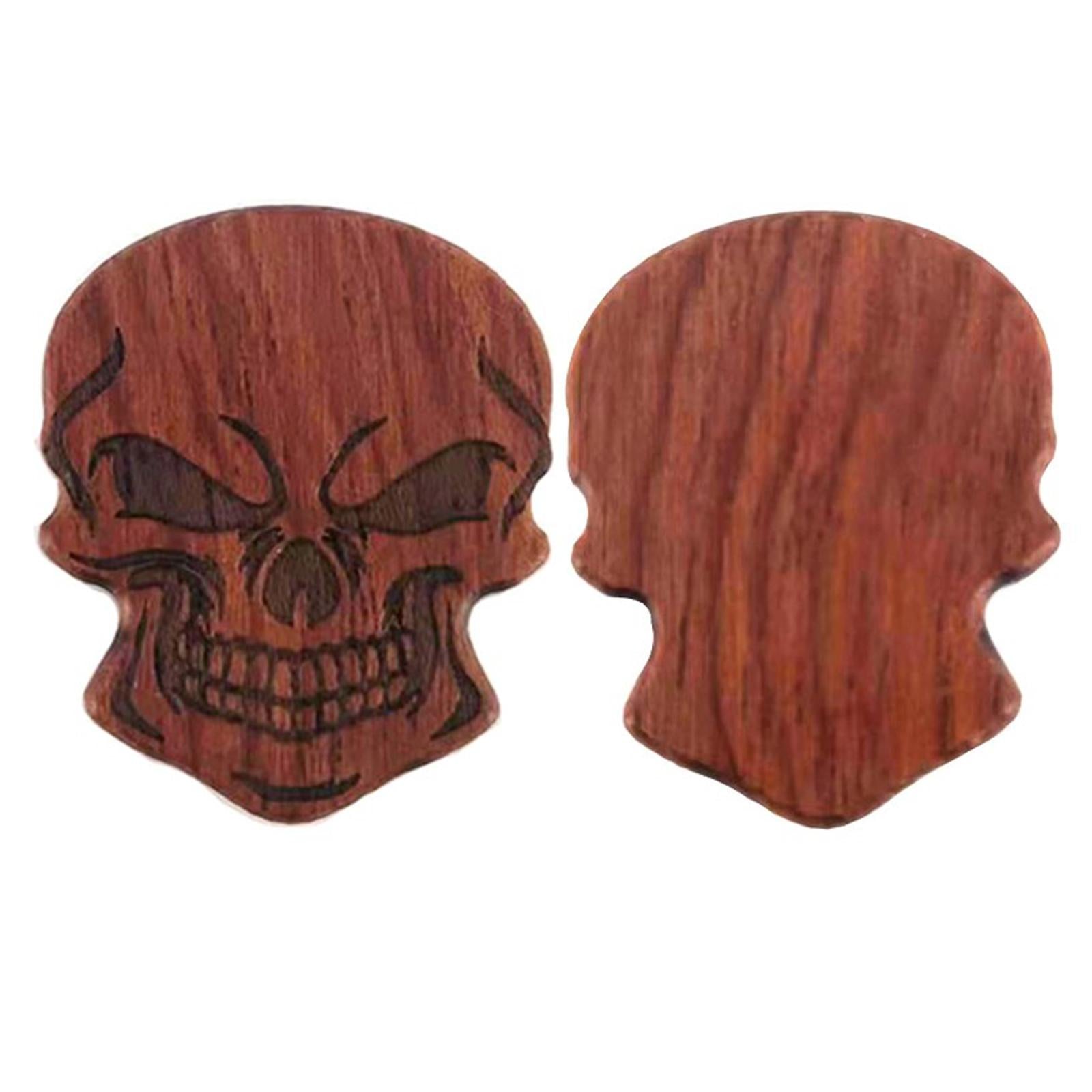 Guitar Picks Unique Skull Shaped Warm Tones for Acoustic Guitar Ukulele Parts Red Brown