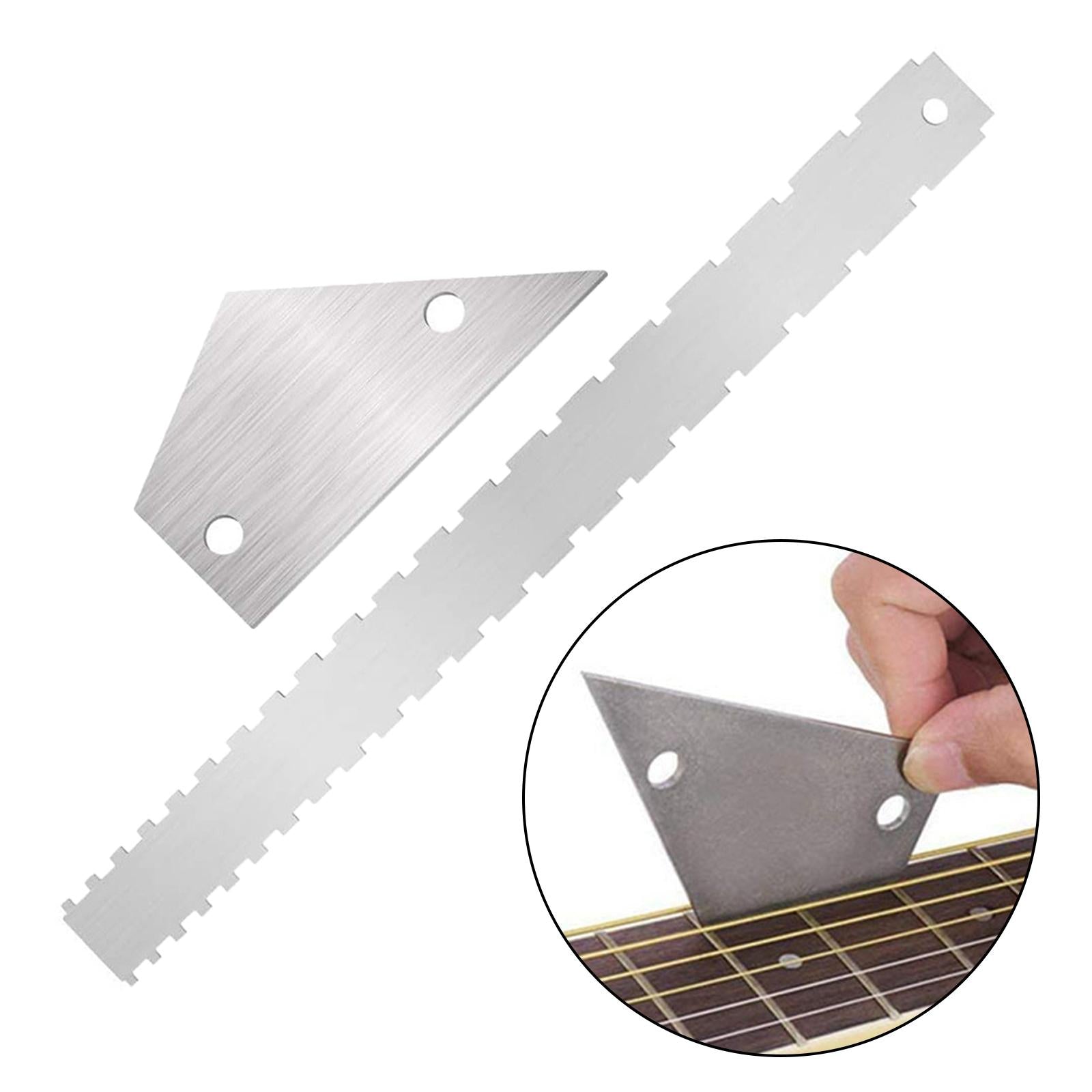 Notched Straight Edge and String Action Ruler Guitar Durable Measuring Ruler