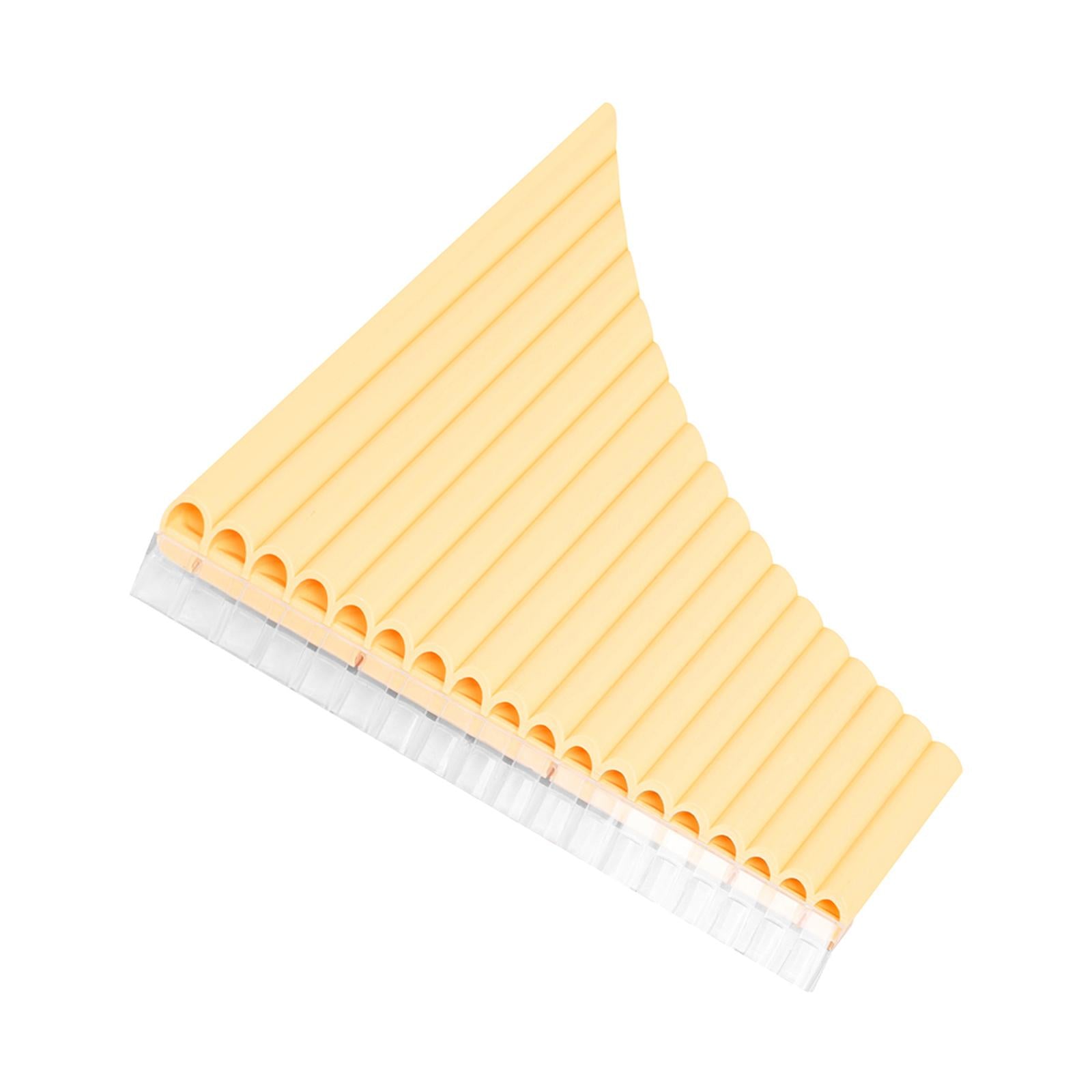 Traditional Panpipes Handmade for Professionals Entertainment with Carry Bag 18 Pipes Yellow