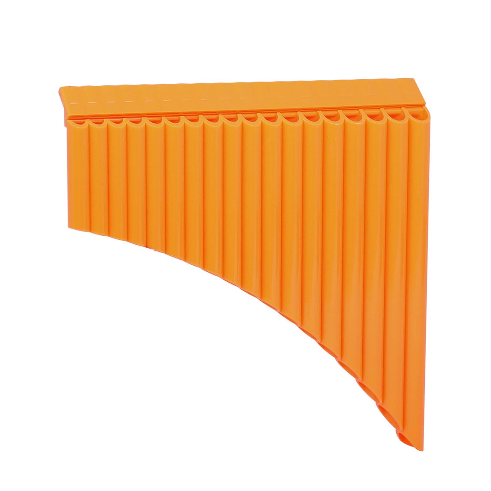 Traditional Panpipes Handmade for Professionals Entertainment with Carry Bag 18 Pipes Orange