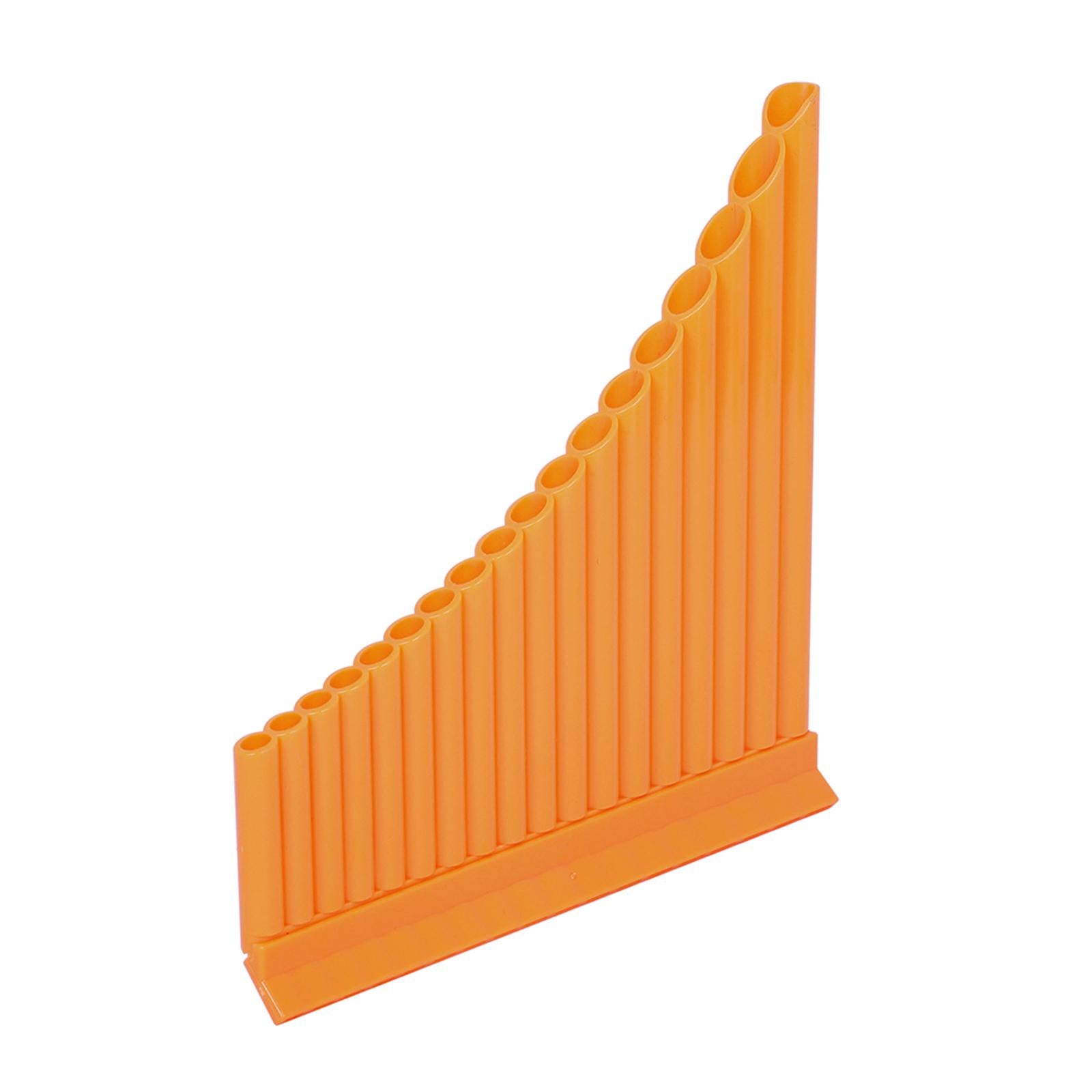 Traditional Panpipes Handmade for Professionals Entertainment with Carry Bag 18 Pipes Orange