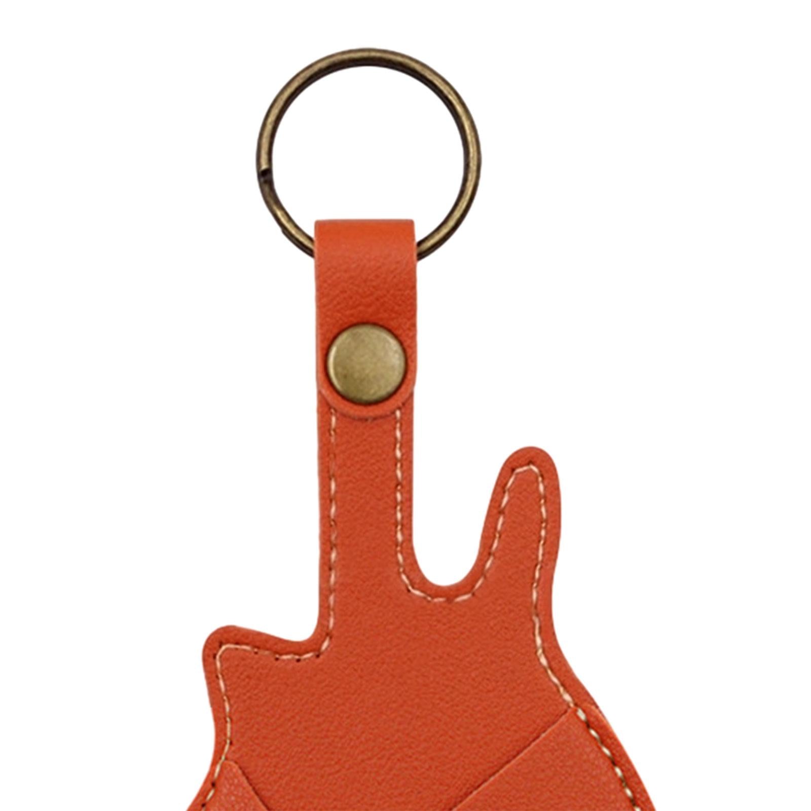 PU Leather with Keyring Pick Holder for Guitar Players Adults Birthday Gifts Orange