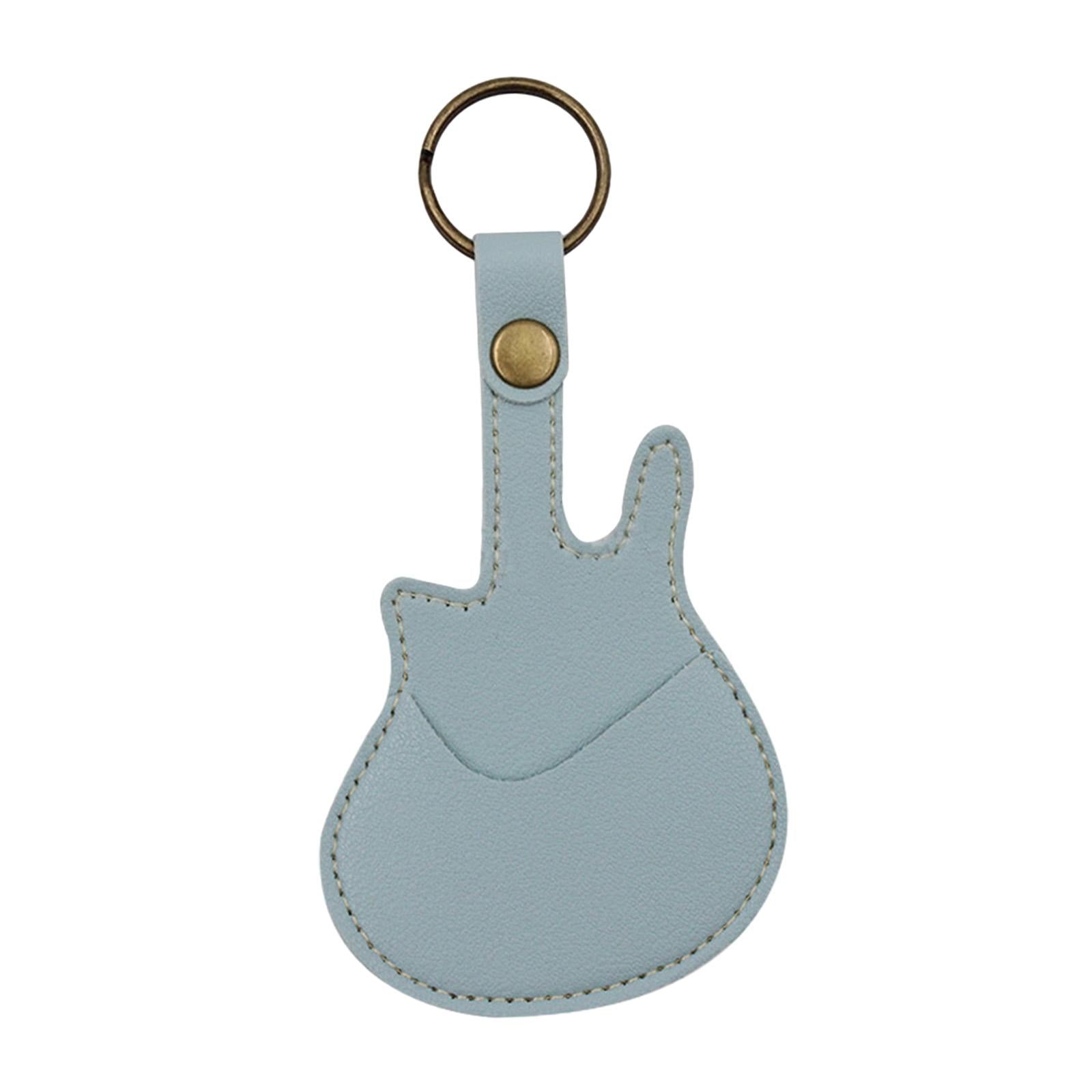 PU Leather with Keyring Pick Holder for Guitar Players Adults Birthday Gifts Blue