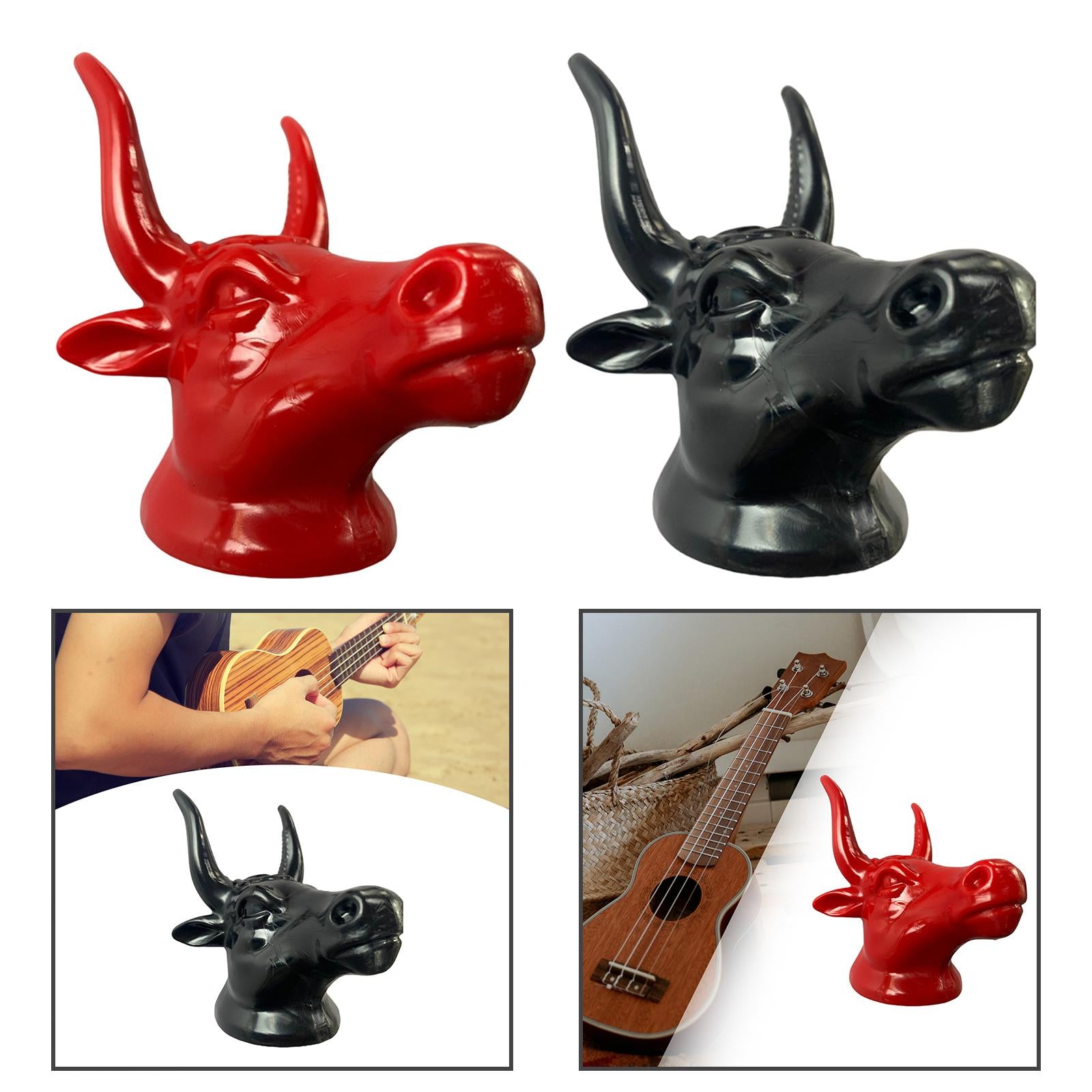 Bull Head Guitar Hanger Portable Display for Classic Guitar Mandolin Ukulele red