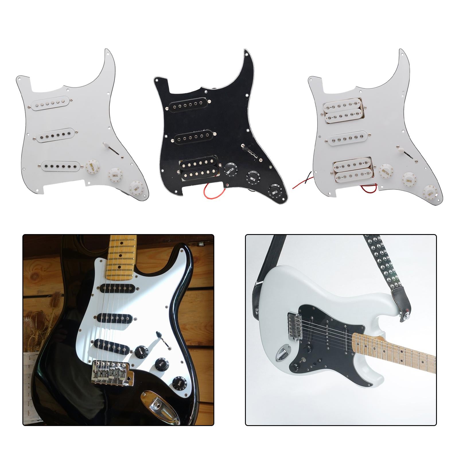 Guitar Pickguard Multifunction 11 Hole for Bass Electric Guitar Accesssories SSS white