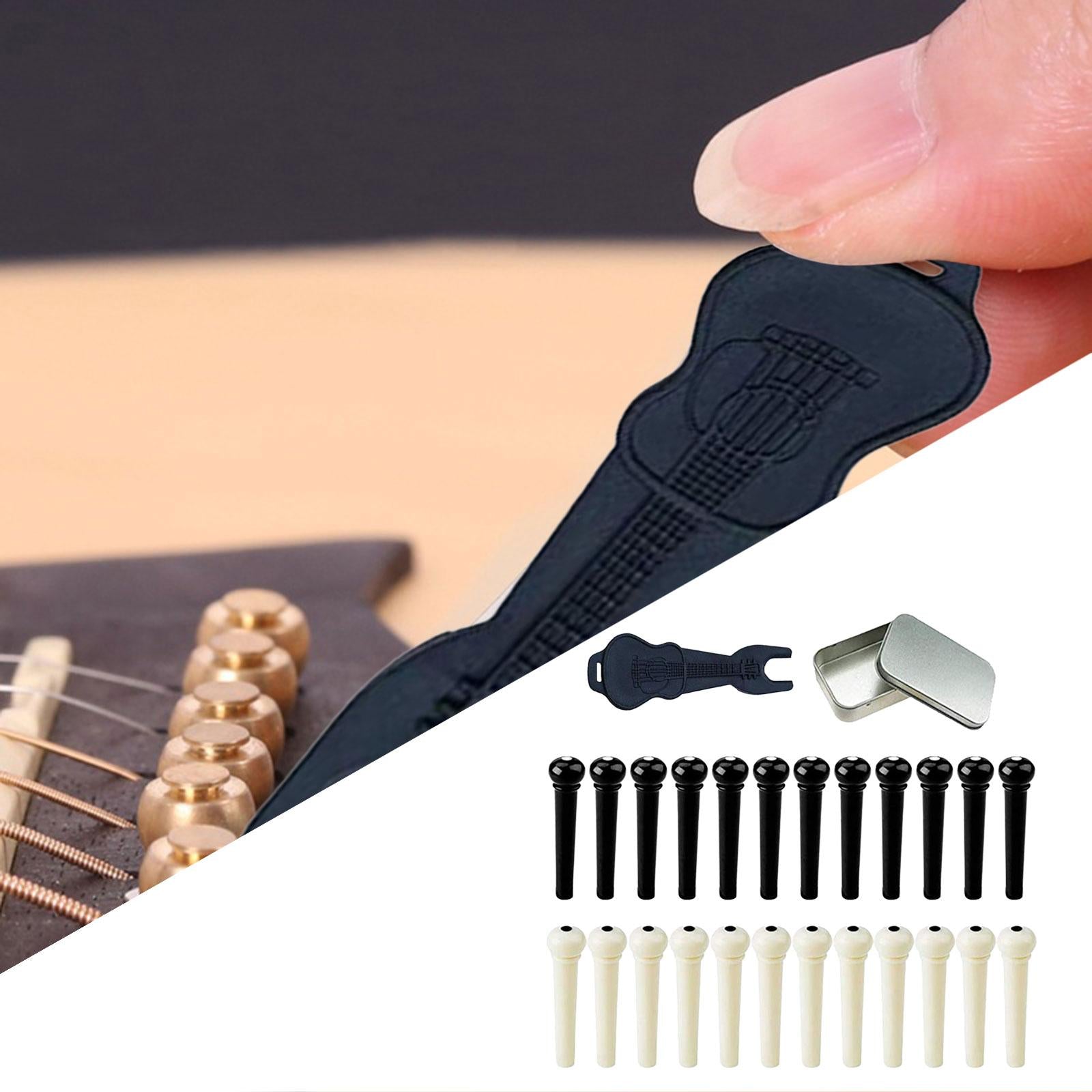 24Pcs Acoustic Guitar Bridge Pins Replacement String Peg for Acoustic Guitar